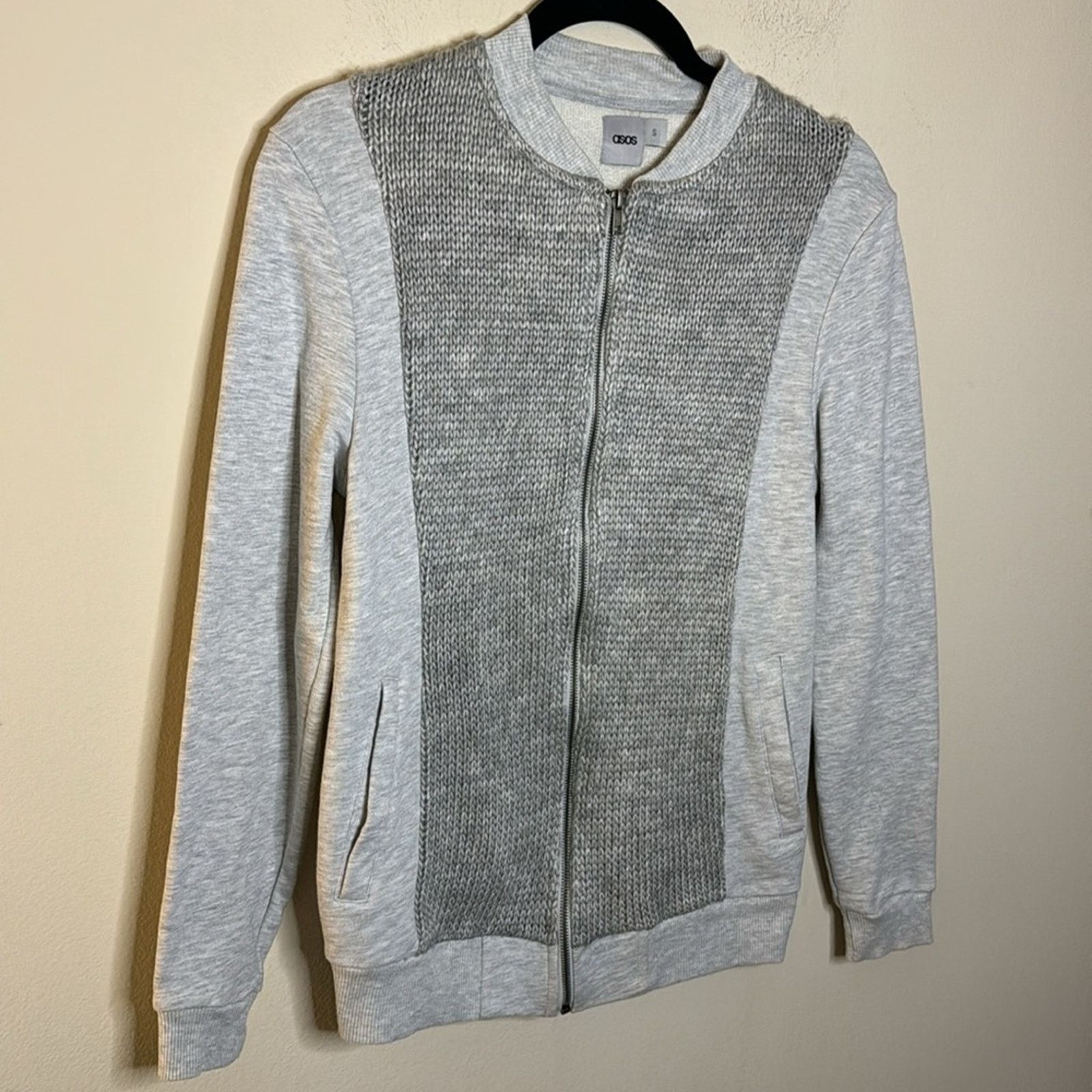Asos ASOS Men’s Gray Wool Front Knit Zip Up Sweater Size S Size US S / EU 44-46 / 1 - 3 Thumbnail