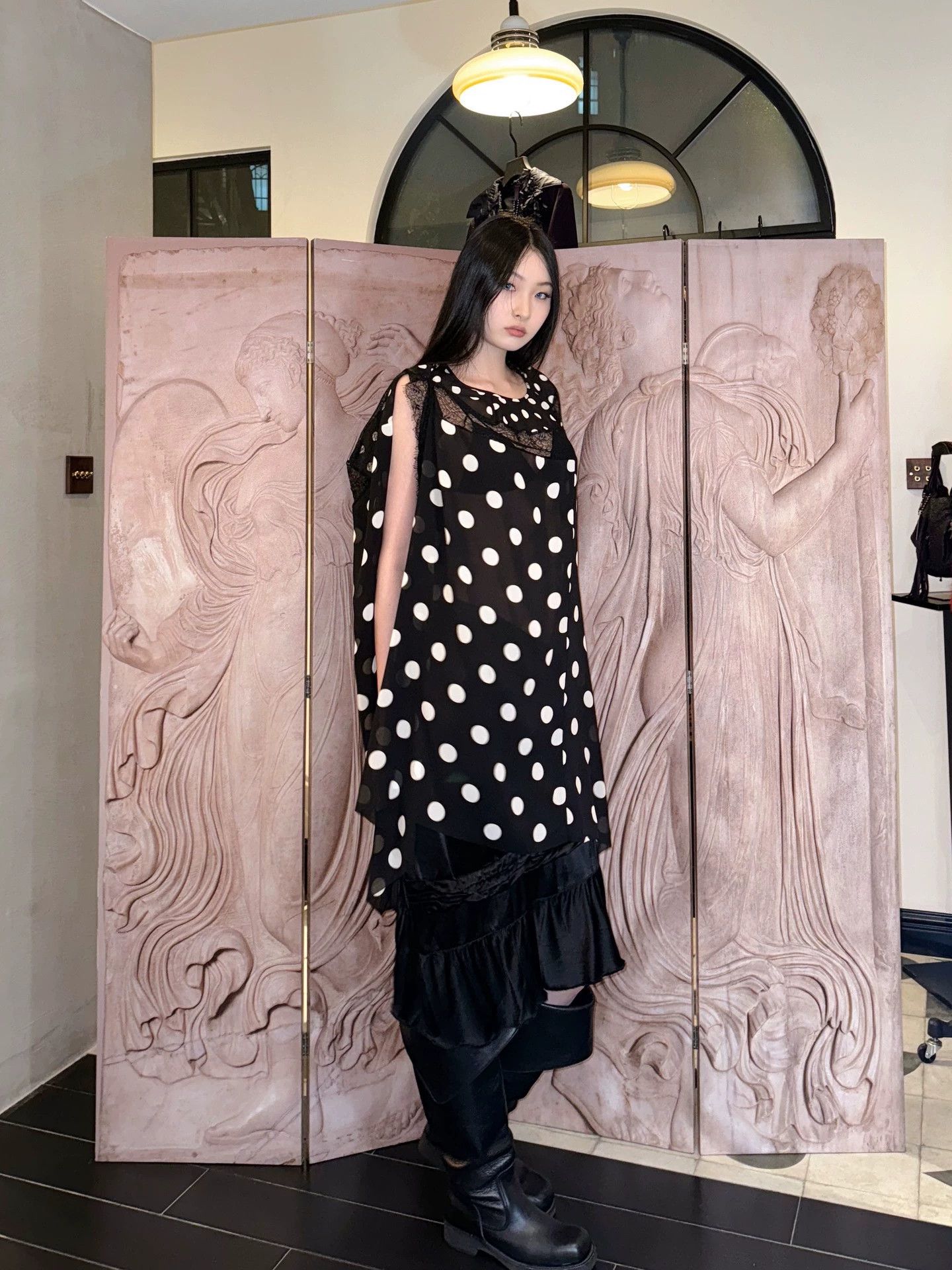 Junya Watanabe J.W. AD2010 Polka Dot Sheer Lace Irregular Dress S Size S / US 4 / IT 40 - 2 Thumbnail