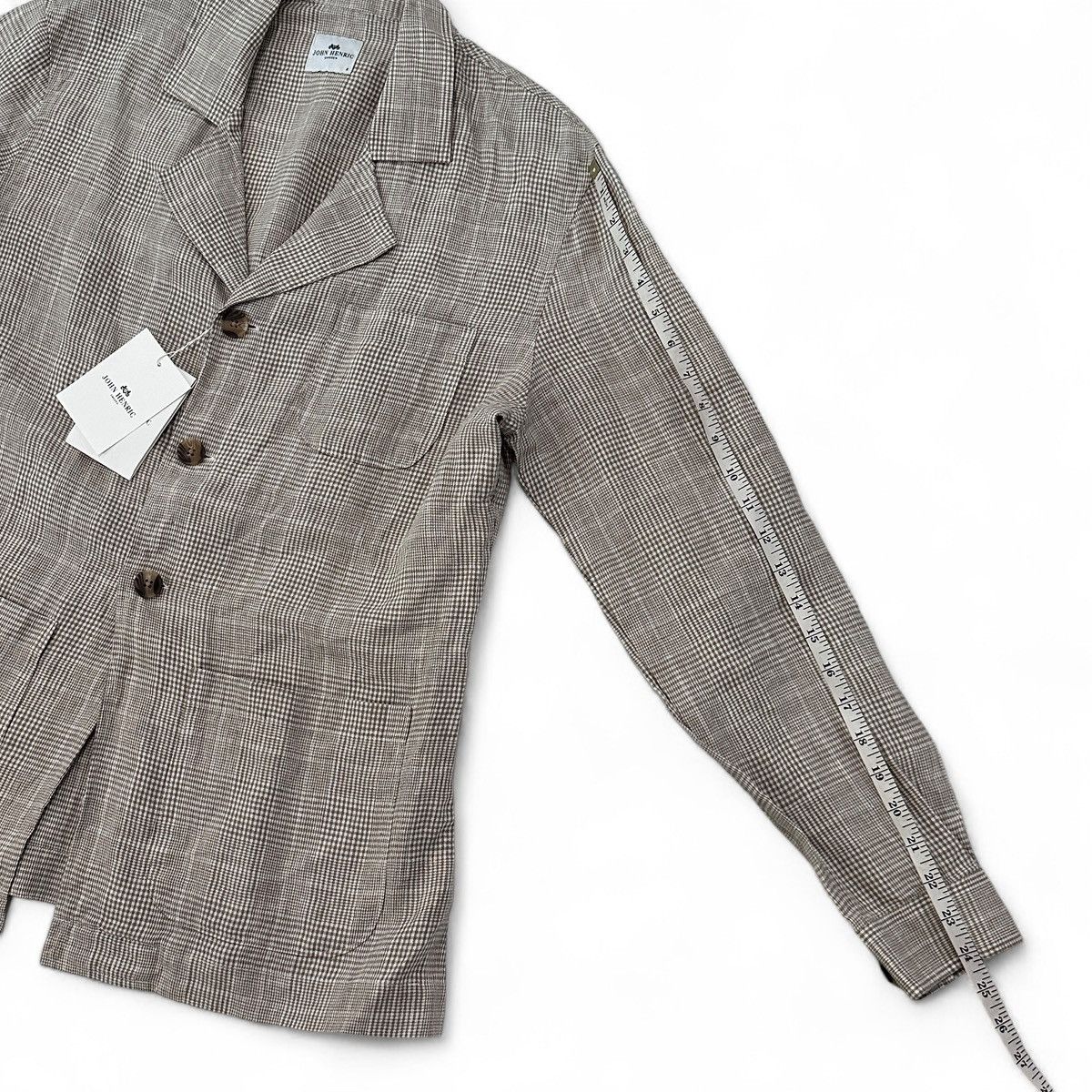 Designer John Henric 100% Linen Overshirt Jacket Shacket Plaid Size US S / EU 44-46 / 1 - 4 Thumbnail