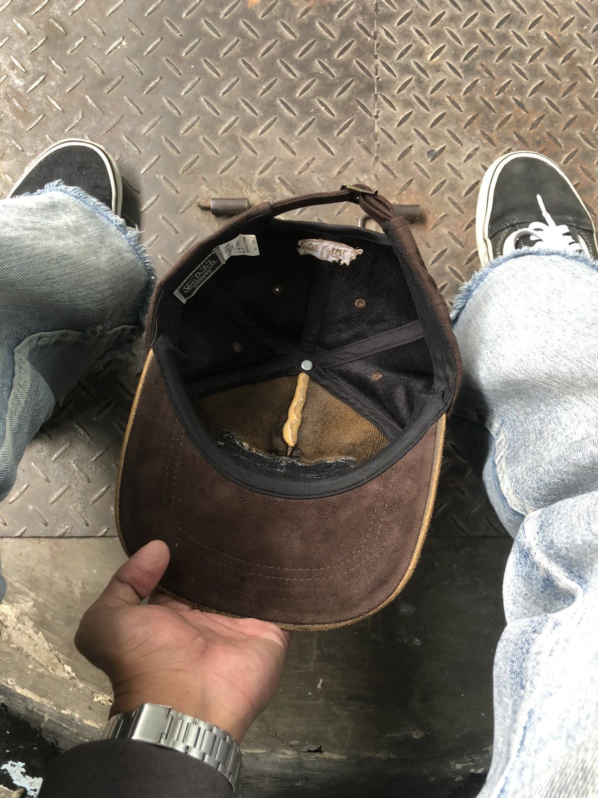 Japanese Brand 🚫 SOLD 🚫 Vintage Von Dutch Brown Leather Suede Hat Rare Size ONE SIZE - 6 Thumbnail
