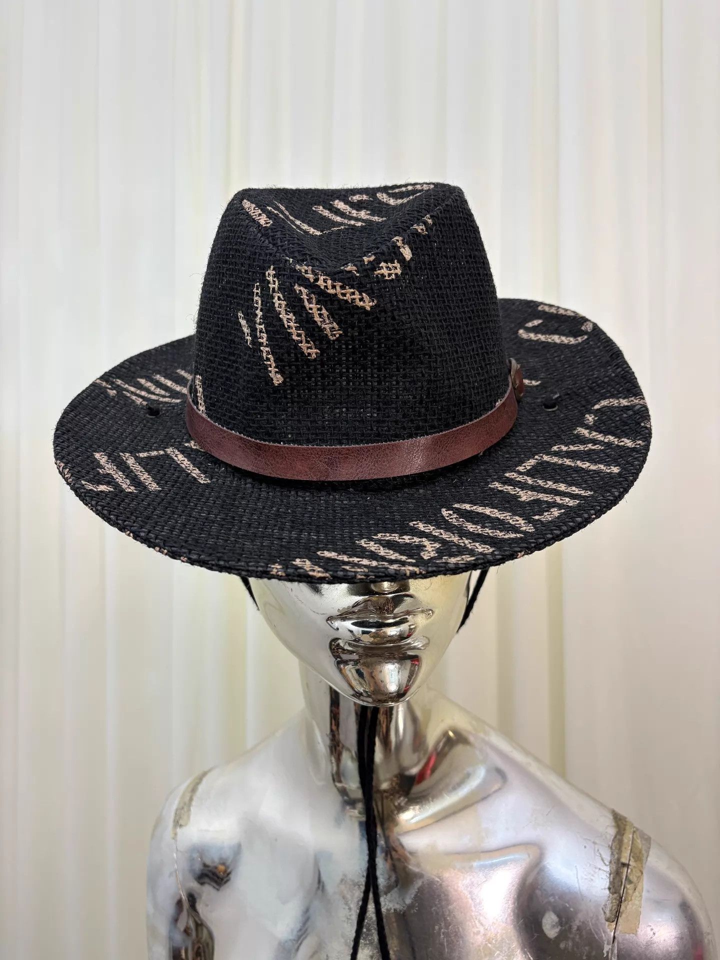 Other d.i.a gal Letter Print Fur Trim Woven Top Hat Size ONE SIZE - 1 Thumbnail