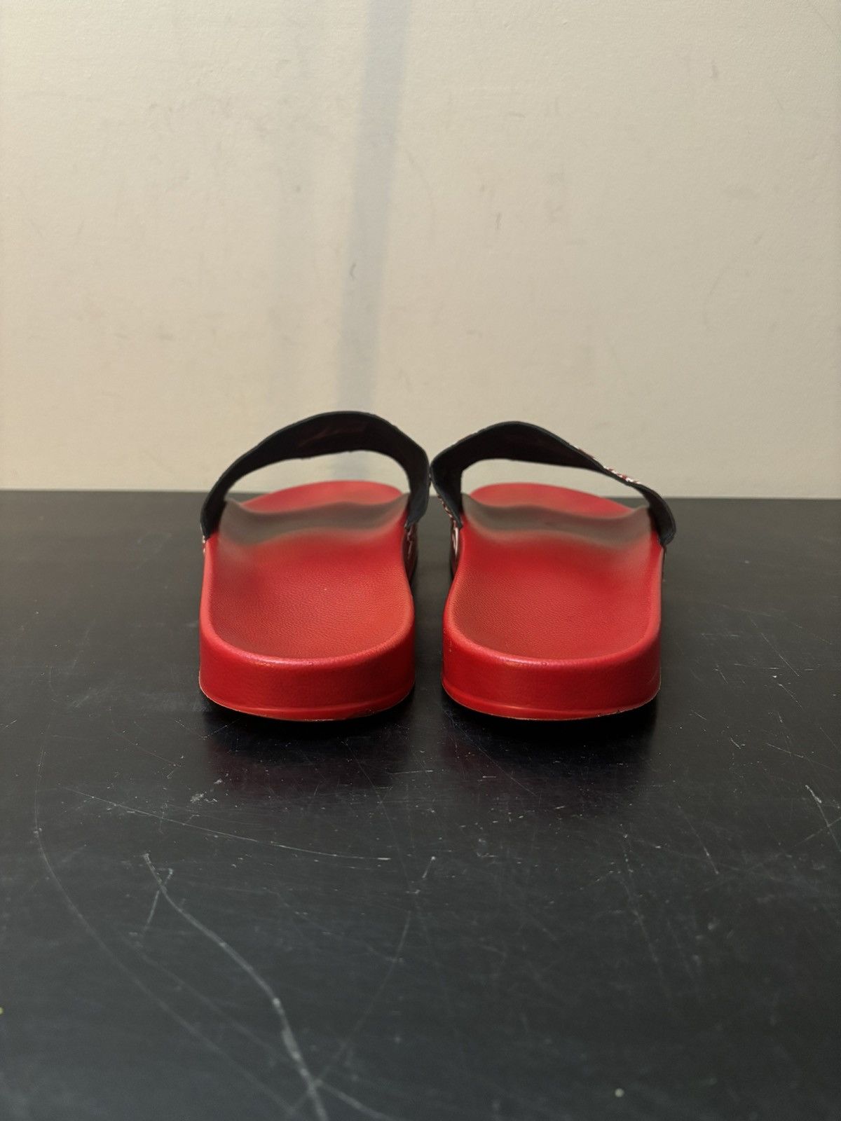 MCM MCM Repeating Logo Rubber Slides Red Size US 12 / EU 45 - 5 Thumbnail