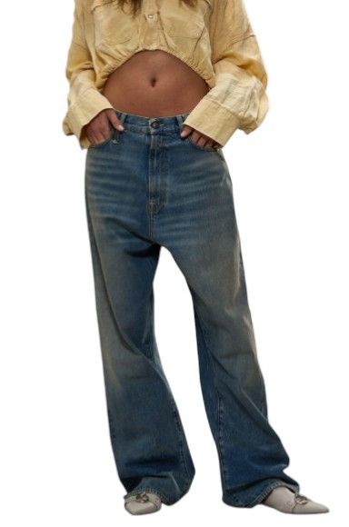 R13 VENTI 28 Veiled Blue Baggy Low Rise Jeans 88833 Size 28" / US 6 / IT 42 - 1 Thumbnail
