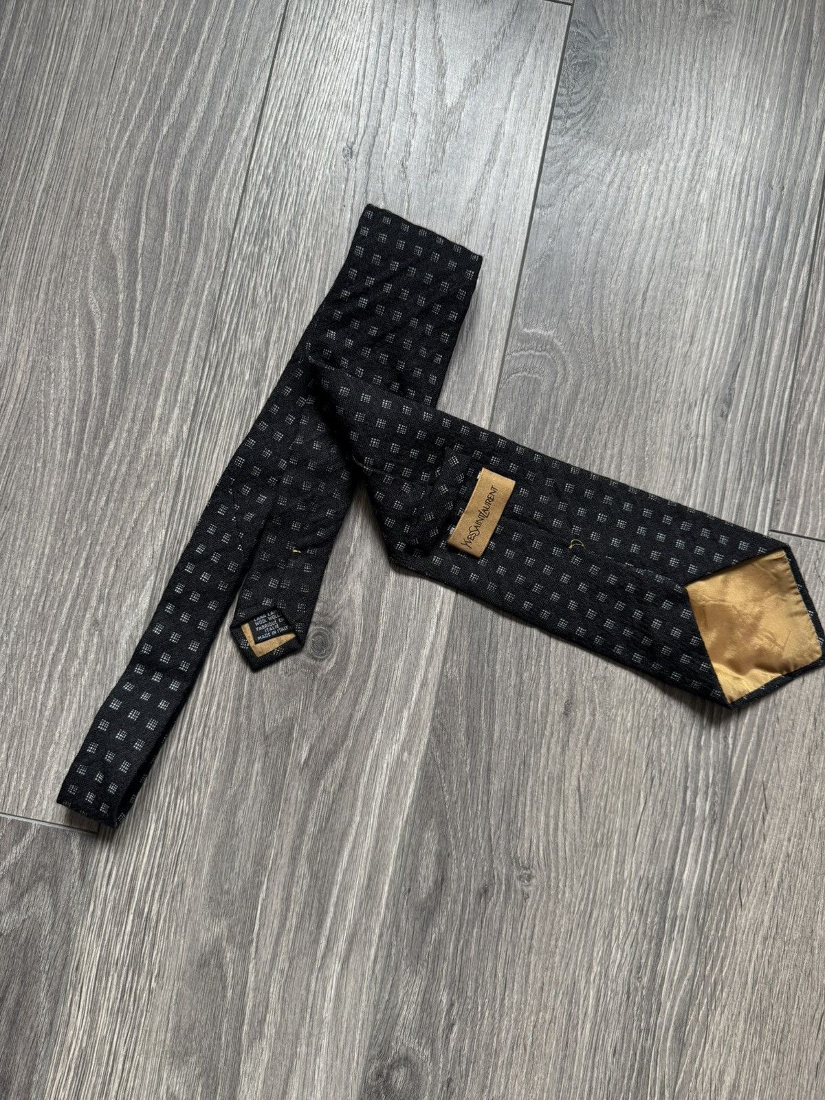 Yves Saint Laurent Vintage Yves Saint Laurent 1980’s Wool Monogram Neck tie Size ONE SIZE - 3 Thumbnail