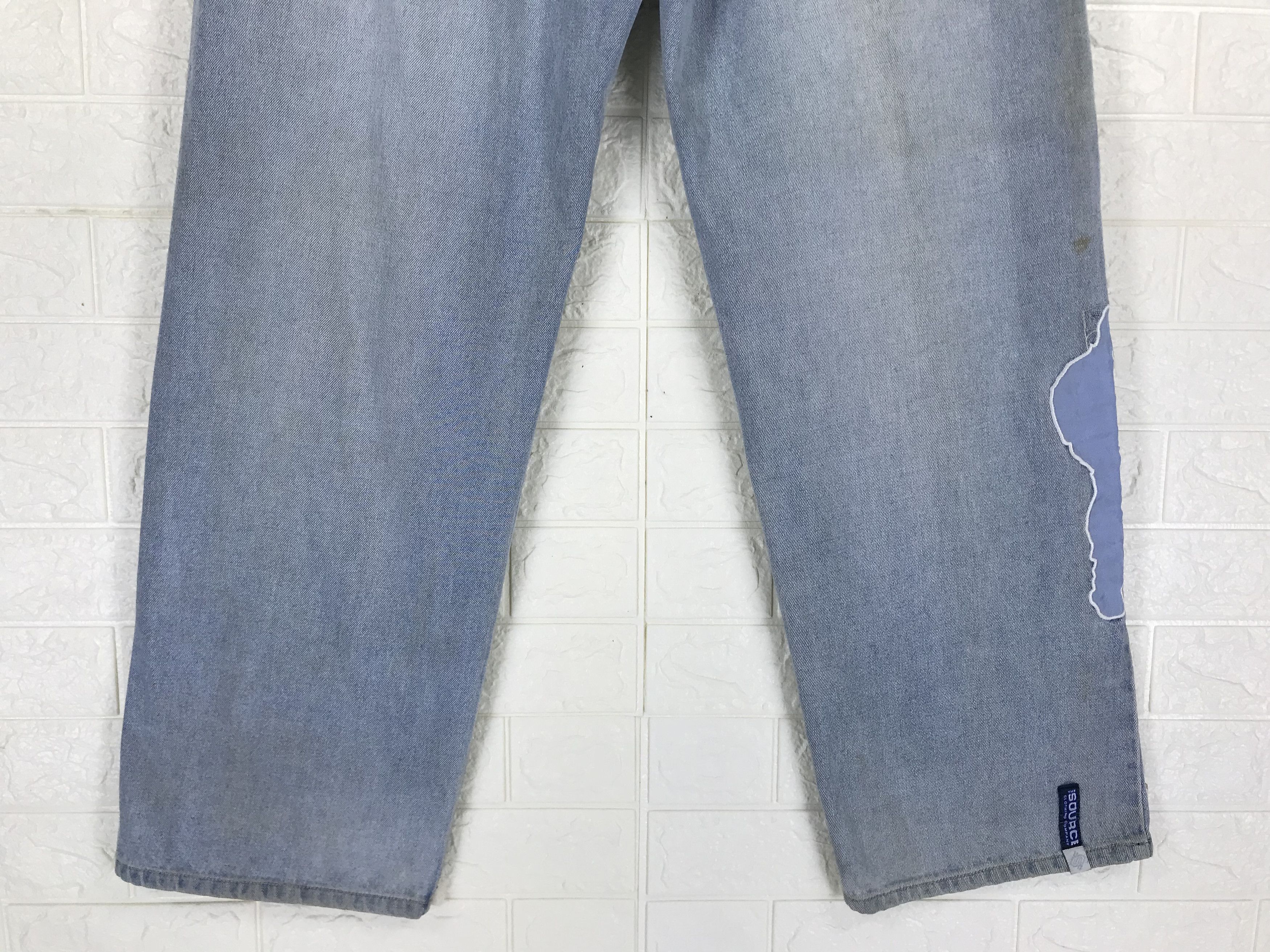 Japanese Brand Vintage Source DNM Patched Wide Baggy Jeans Size US 34 / EU 50 - 8 Thumbnail