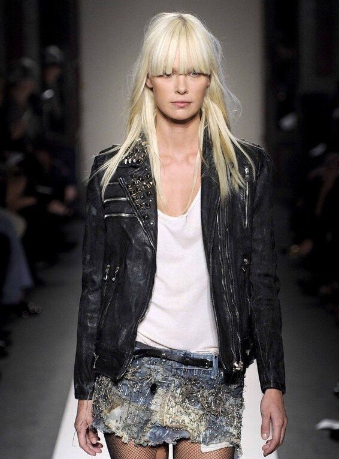 Balmain SS2011 Decarnin Studded Chain Leather Biker Jacket