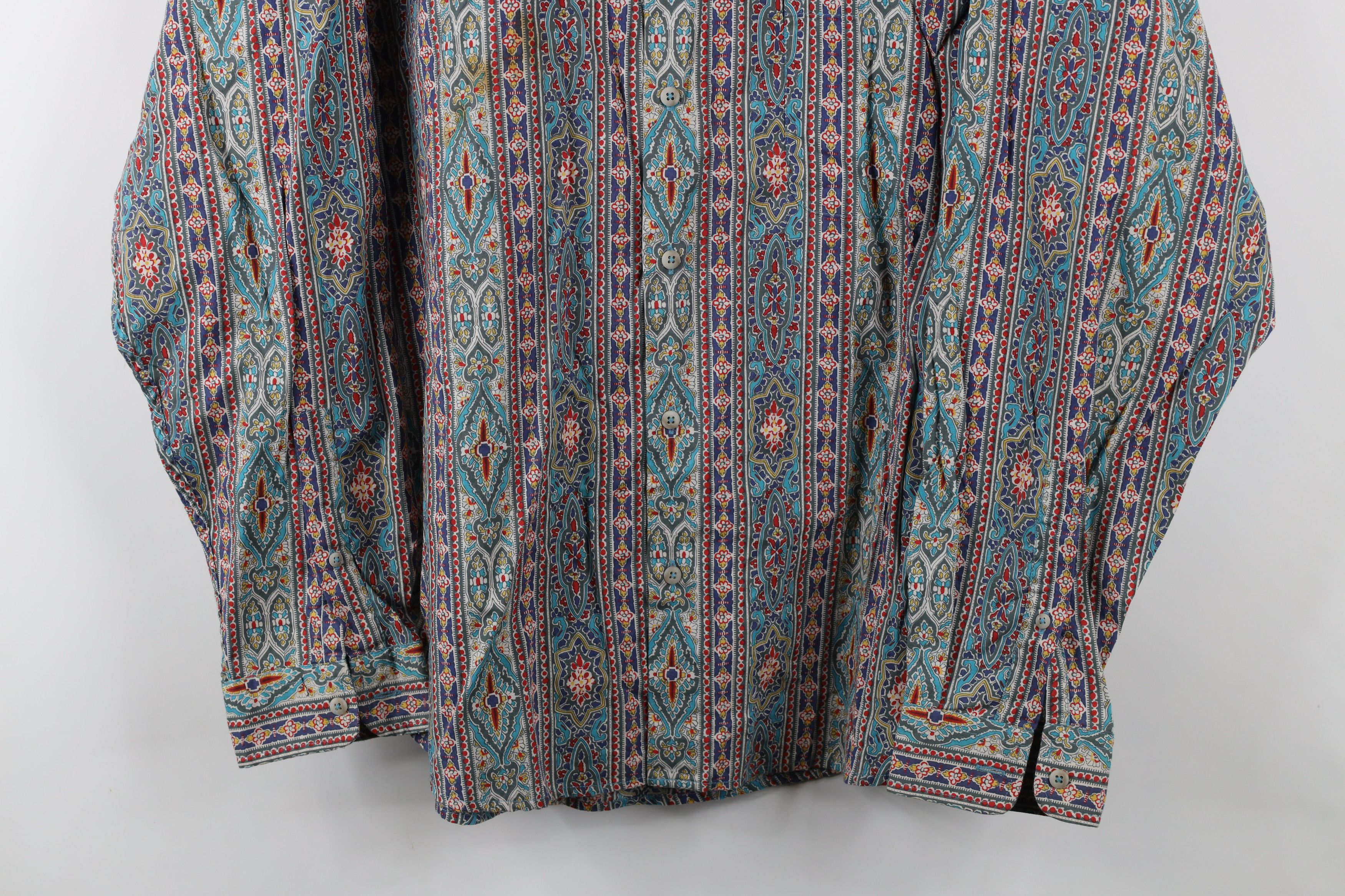 Vintage Vintage 90s Streetwear Tapestry Collared Button Shirt Size US XL / EU 56 / 4 - 3 Thumbnail