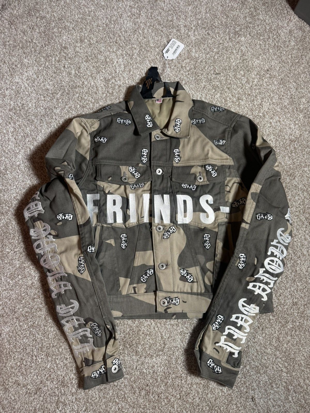 Vlone Beige Green Dice Camo Denim Jacket Size S Size US S / EU 44-46 / 1 - 5 Thumbnail