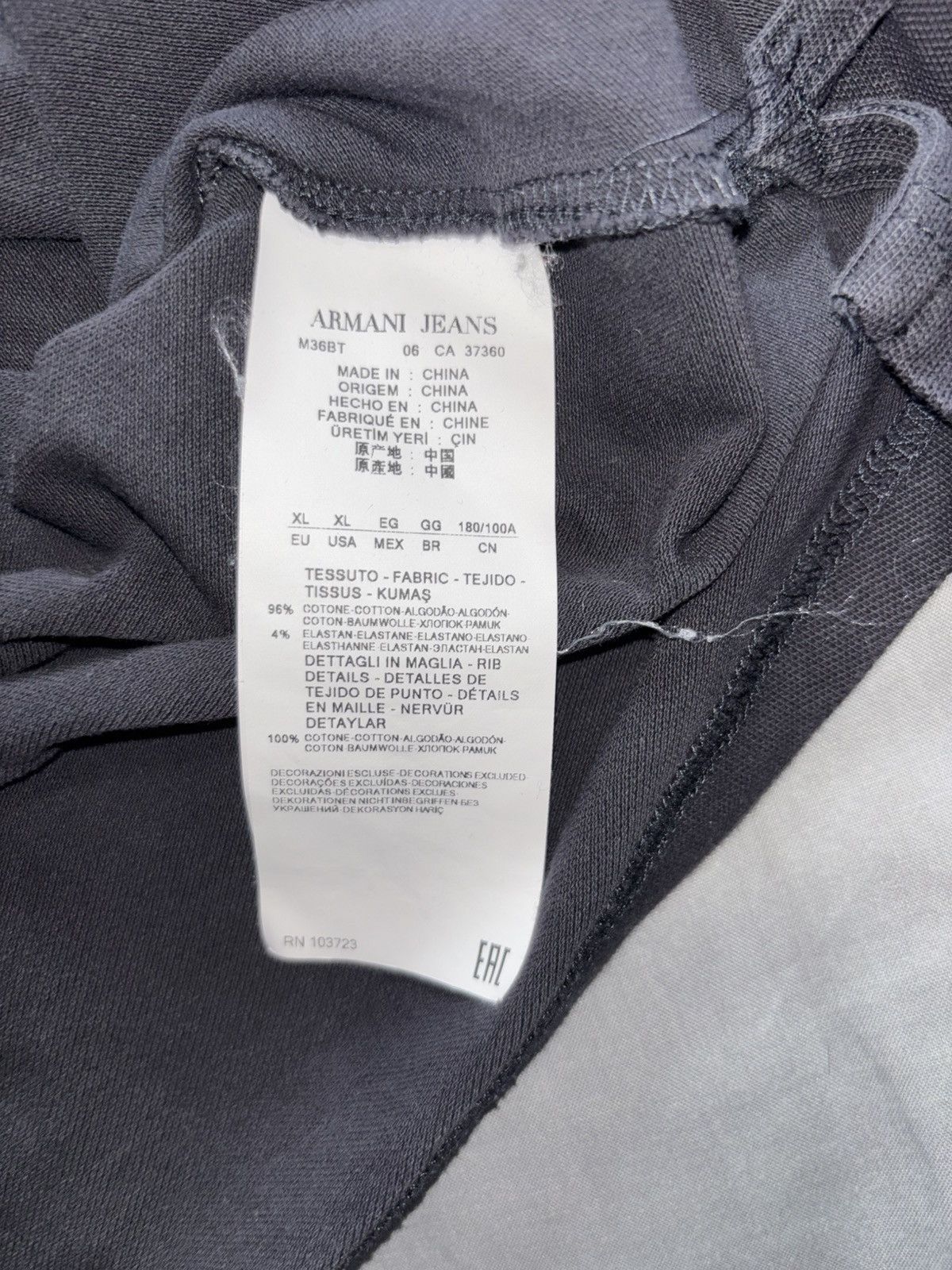 Armani Armani Jeans XL Long Sleeve Slim Fit Polo Shirt Size US XL / EU 56 / 4 - 6 Thumbnail