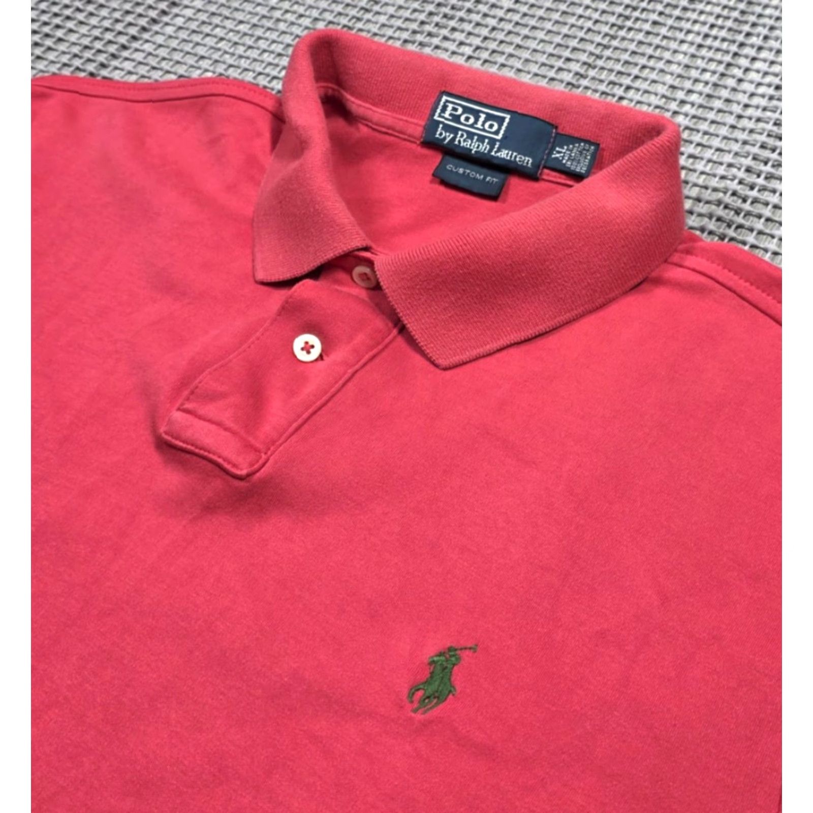 Polo Ralph Lauren Polo Ralph Lauren Polo Shirt XL Pink Green Pony Long Sleeve Mens Soft Custom Fit Size US XL / EU 56 / 4 - 5 Thumbnail