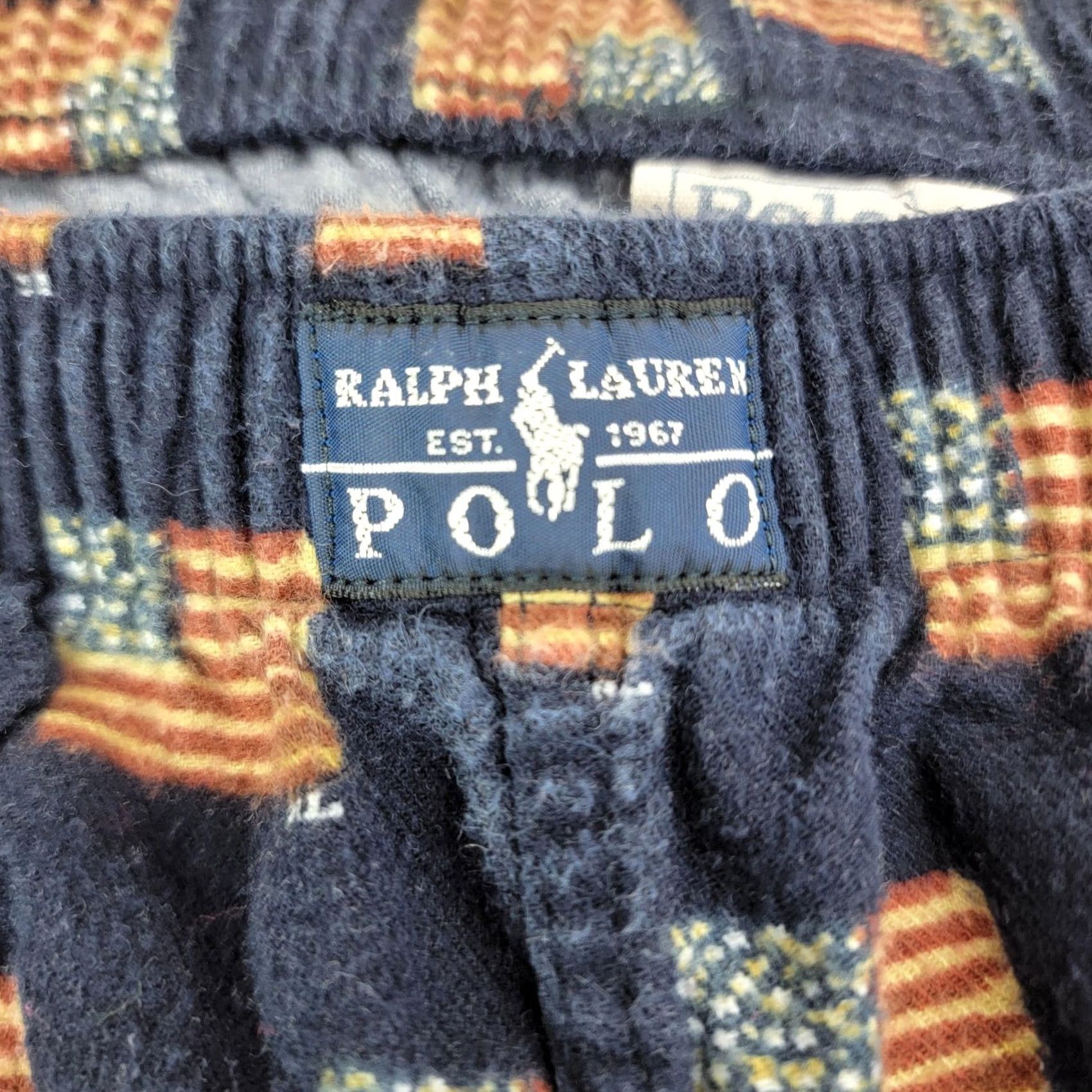 Polo Ralph Lauren VINTAGE Polo Ralph Lauren Long Johns Mens XL Blue Cotton American Flag Print pajamas Size US XL / EU 56 / 4 - 3 Thumbnail