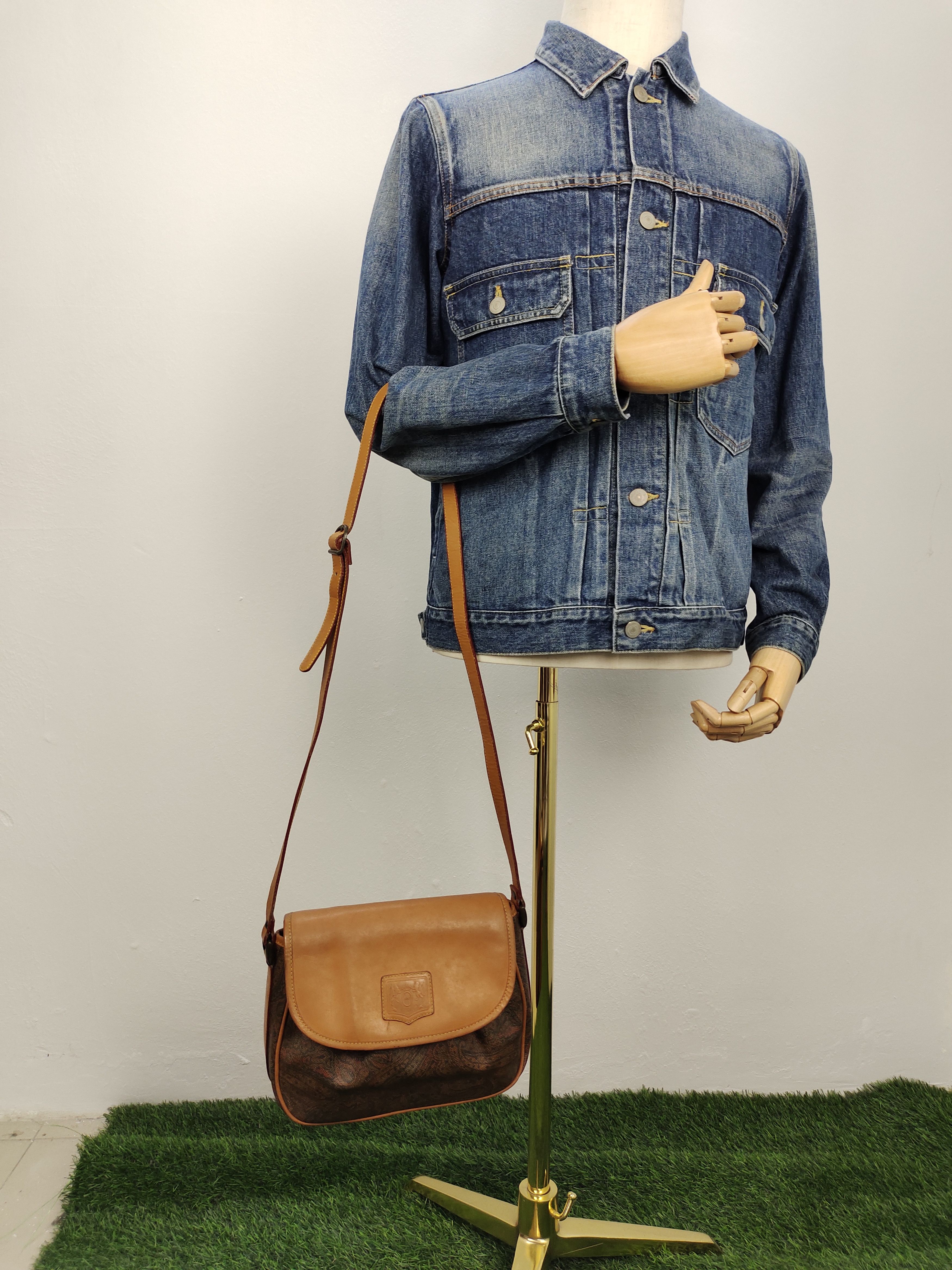 Leather Vintage 80s Linea Gani Floral Japan Patina Crossbody Bag Size ONE SIZE - 3 Thumbnail