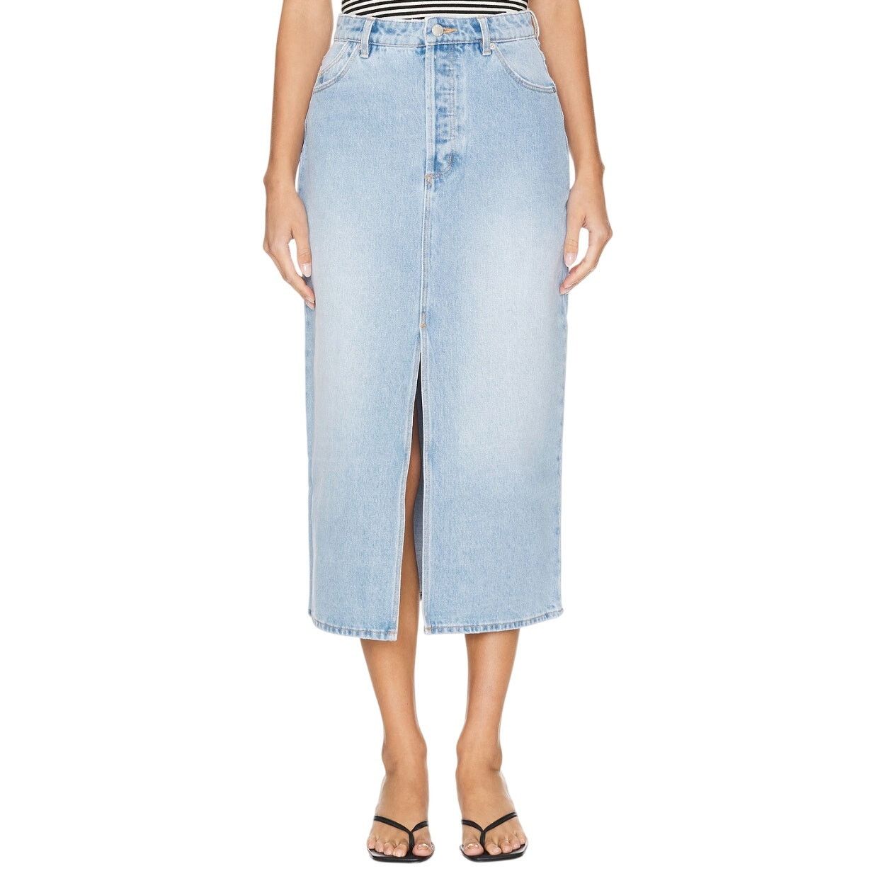 Rolla's Rolla's Chicago Midi Jean Skirt in Old Stone, Size 24 Size 24" / US 00 / IT 34 - 1 Thumbnail