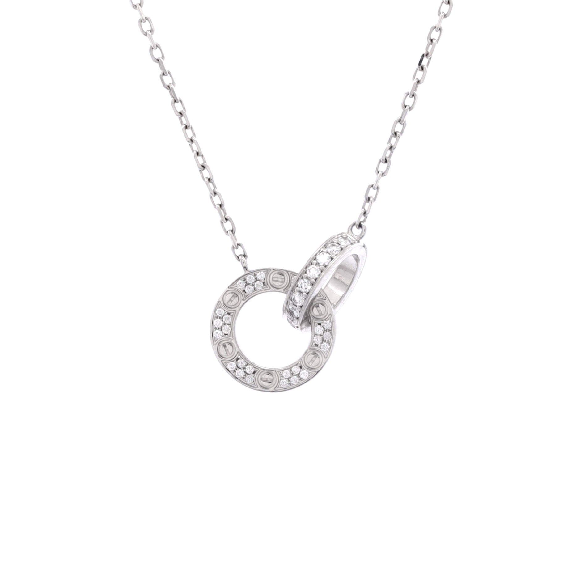 Cartier Love Interlocking Pave Necklace Size ONE SIZE - 1 Thumbnail