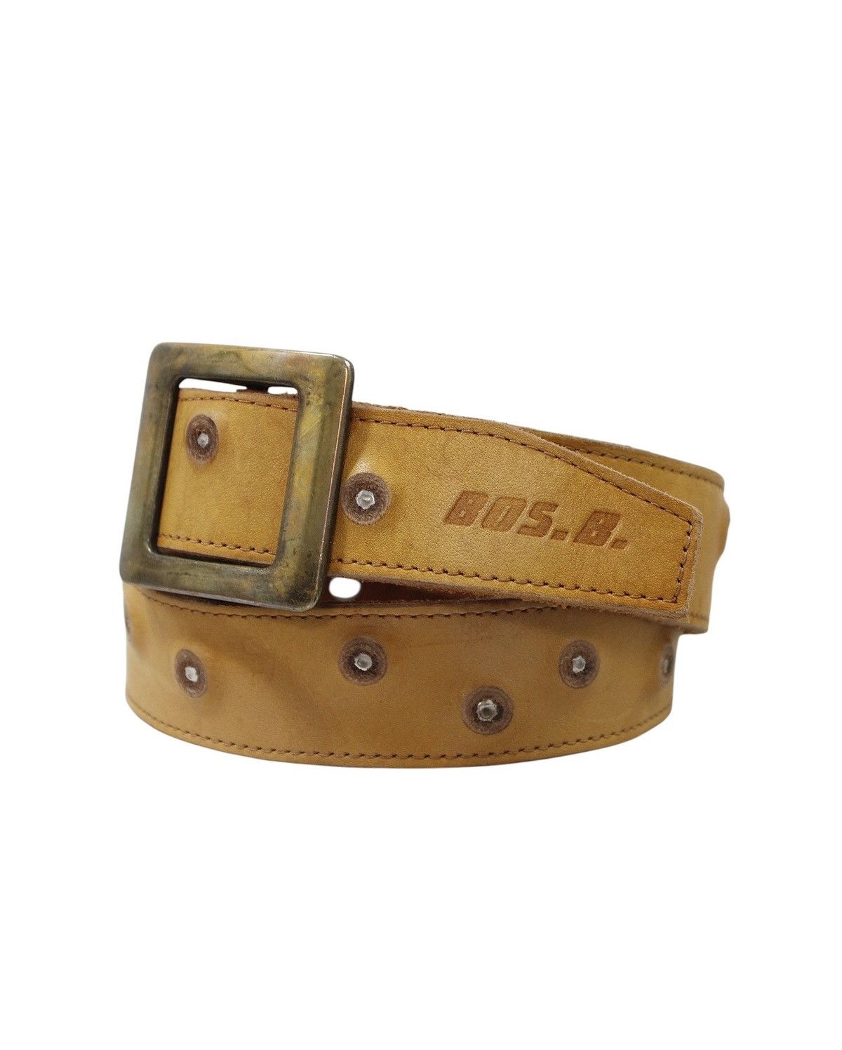 Vintage 2000S BOS.B. HONEY TAN RIVETED ROLLER BELT – NO PIN BUCKLE Size ONE SIZE - 1 Thumbnail