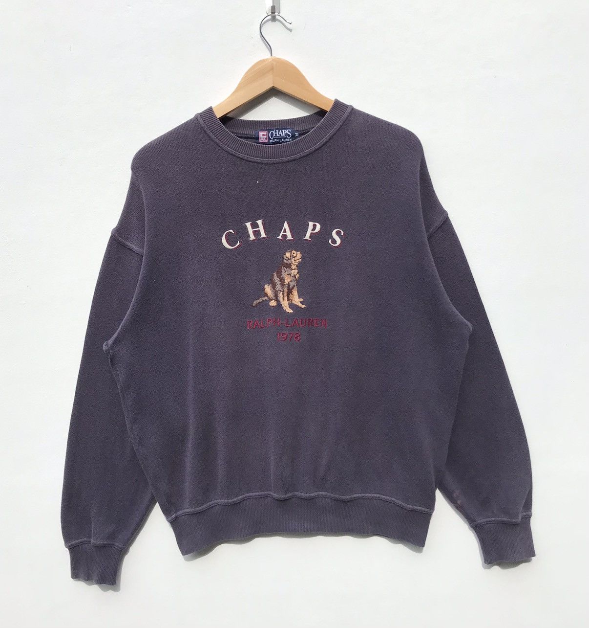 Chaps Ralph Lauren Vintage Chaps Ralph Lauren 1978 Dog Sweatshirt Sun Faded Size US S / EU 44-46 / 1 - 1 Thumbnail
