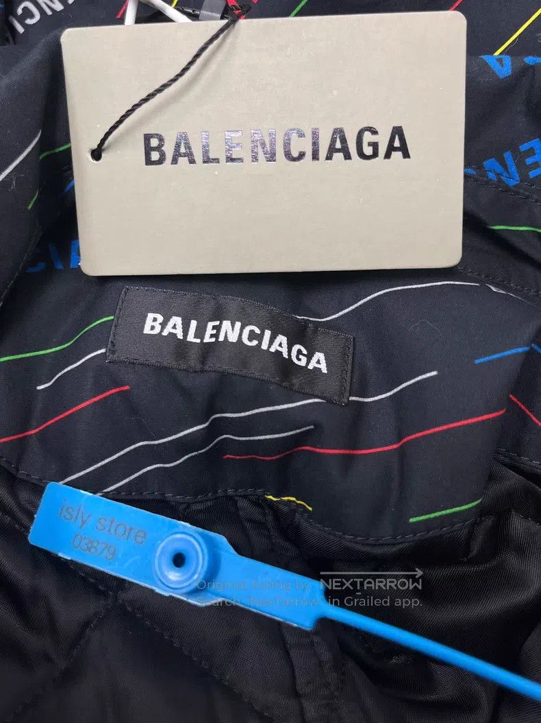 Balenciaga Balenciaga Letter Printed Single-Breasted Lapel Short Slee Size US M / EU 48-50 / 2 - 4 Thumbnail