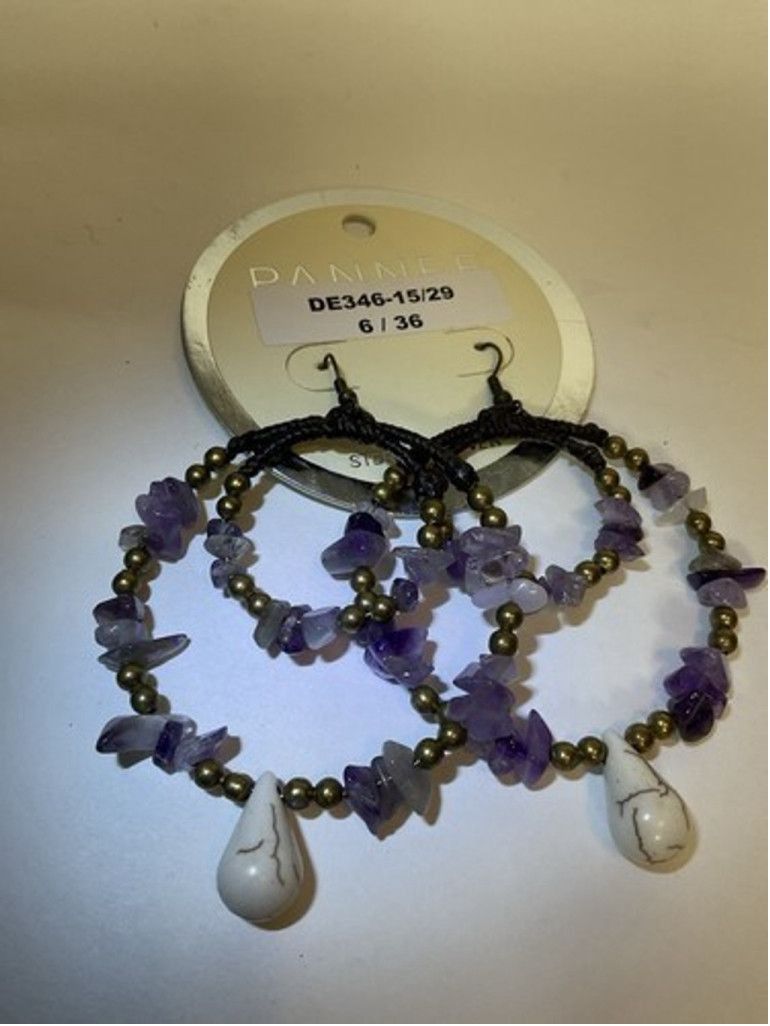 Other NWT Pannee Color Beaded Hoop Earrings Tone Dangle Drop 2.5" Size ONE SIZE - 10 Thumbnail