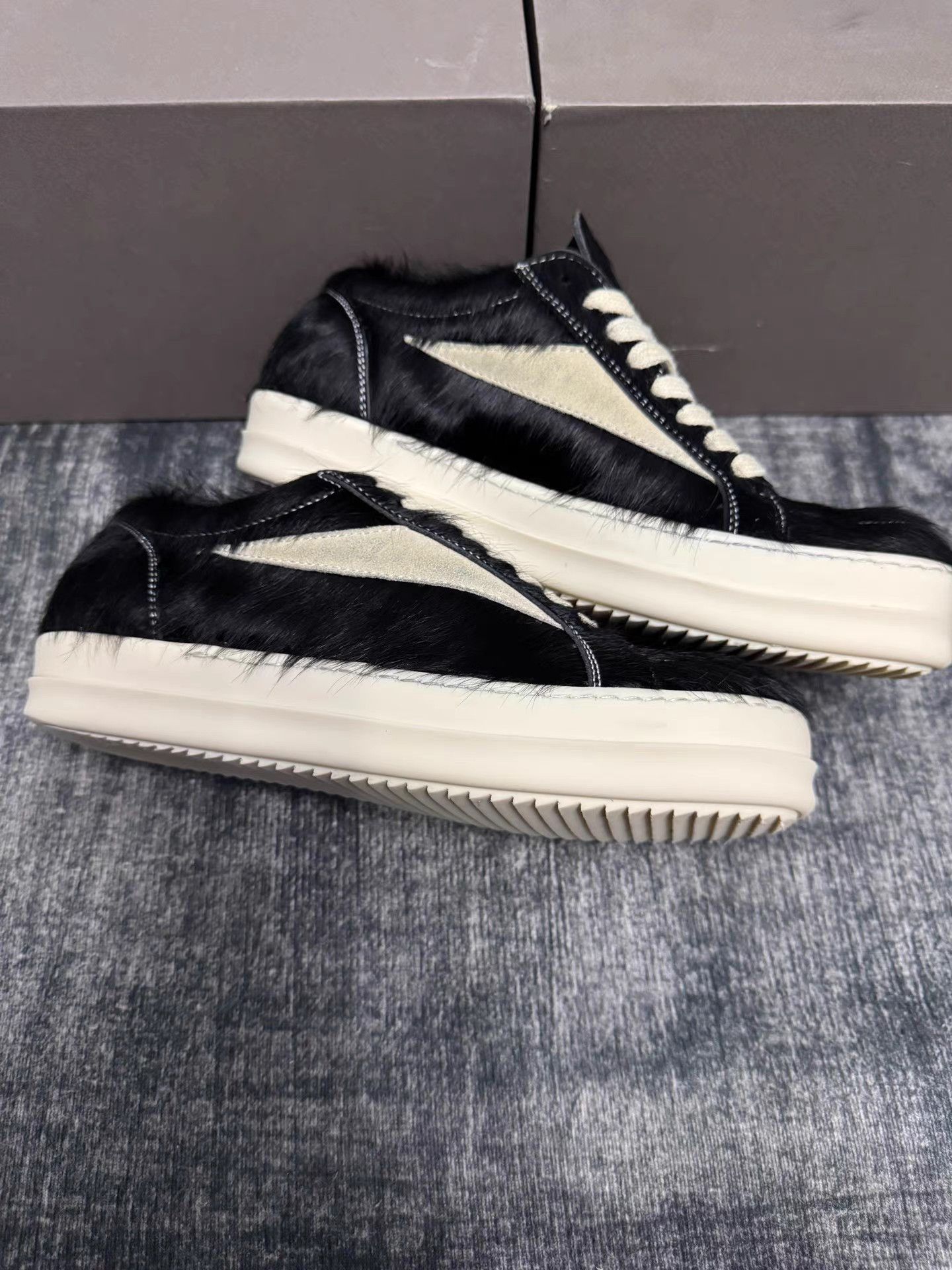 Rick Owens Rick Owens Mainline Black Horsehair “Infringement” Sneakers Size US 6 / EU 39 - 4 Thumbnail