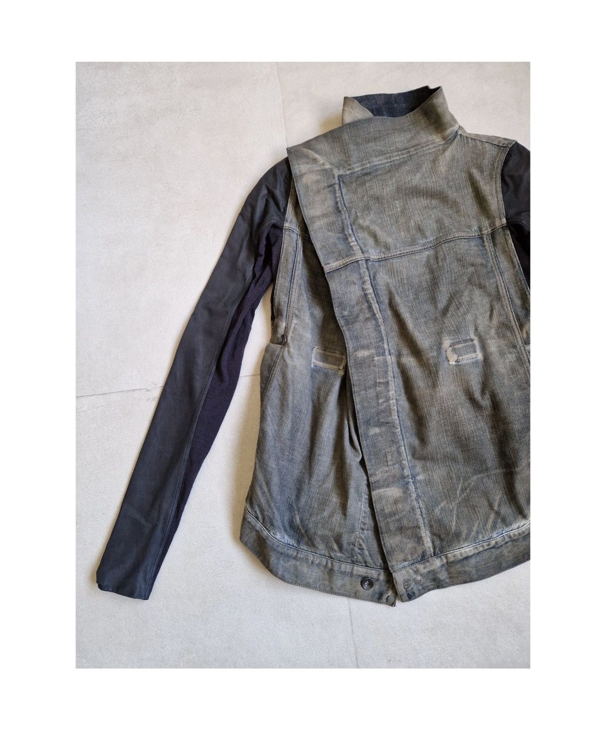Rick Owens Rick Owens SS10 “Dust” Leather Sleeve Jacket Size L / US 10 / IT 46 - 2 Thumbnail