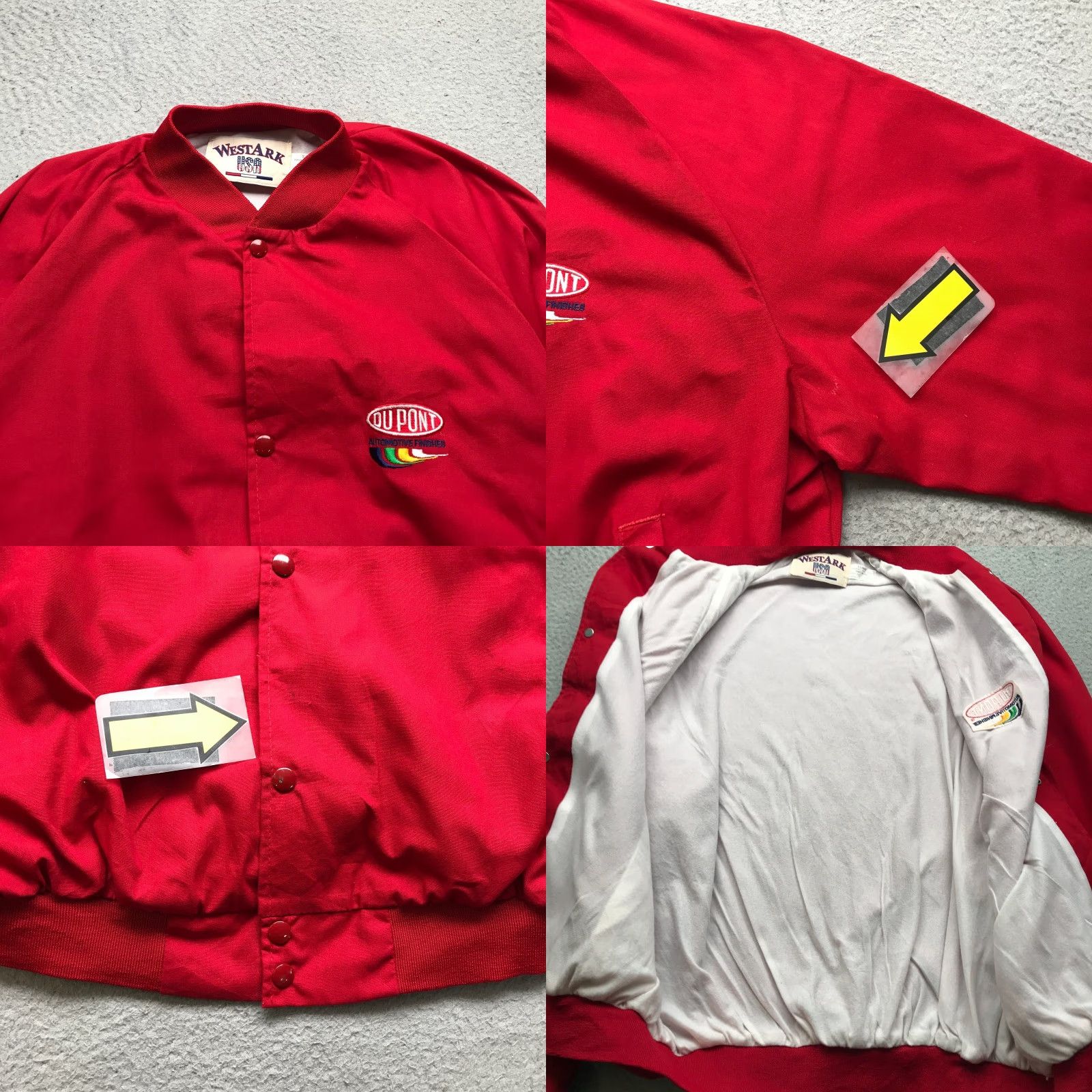 NASCAR VINTAGE Westark USA DuPont NASCAR Racing Bomber Jacket Mens XL Red Snap Size US XL / EU 56 / 4 - 8 Thumbnail