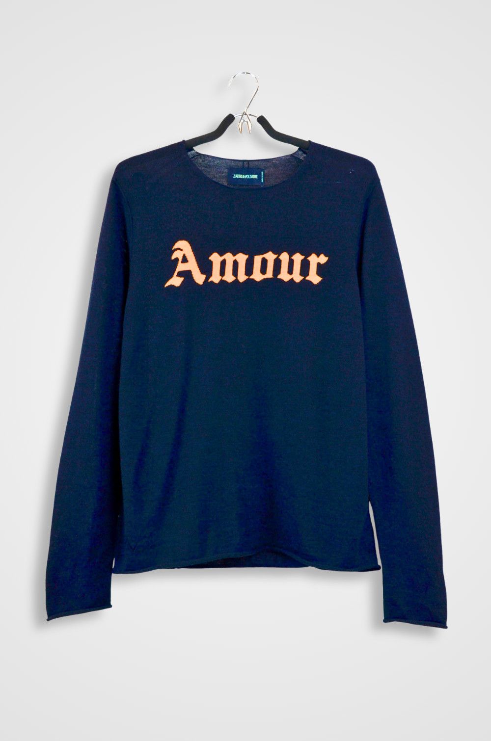 Zadig & Voltaire Zadig & Voltaire Amour Merino Lightweight Navy Sweater - L Size L / US 10 / IT 46 - 1 Thumbnail
