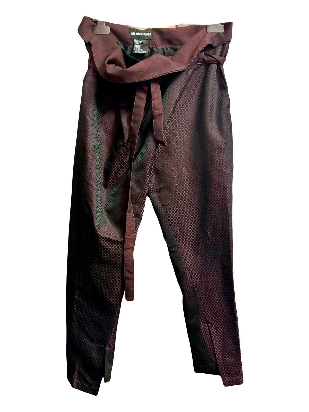 ann demeulemeester satin jacquard pants 34fr