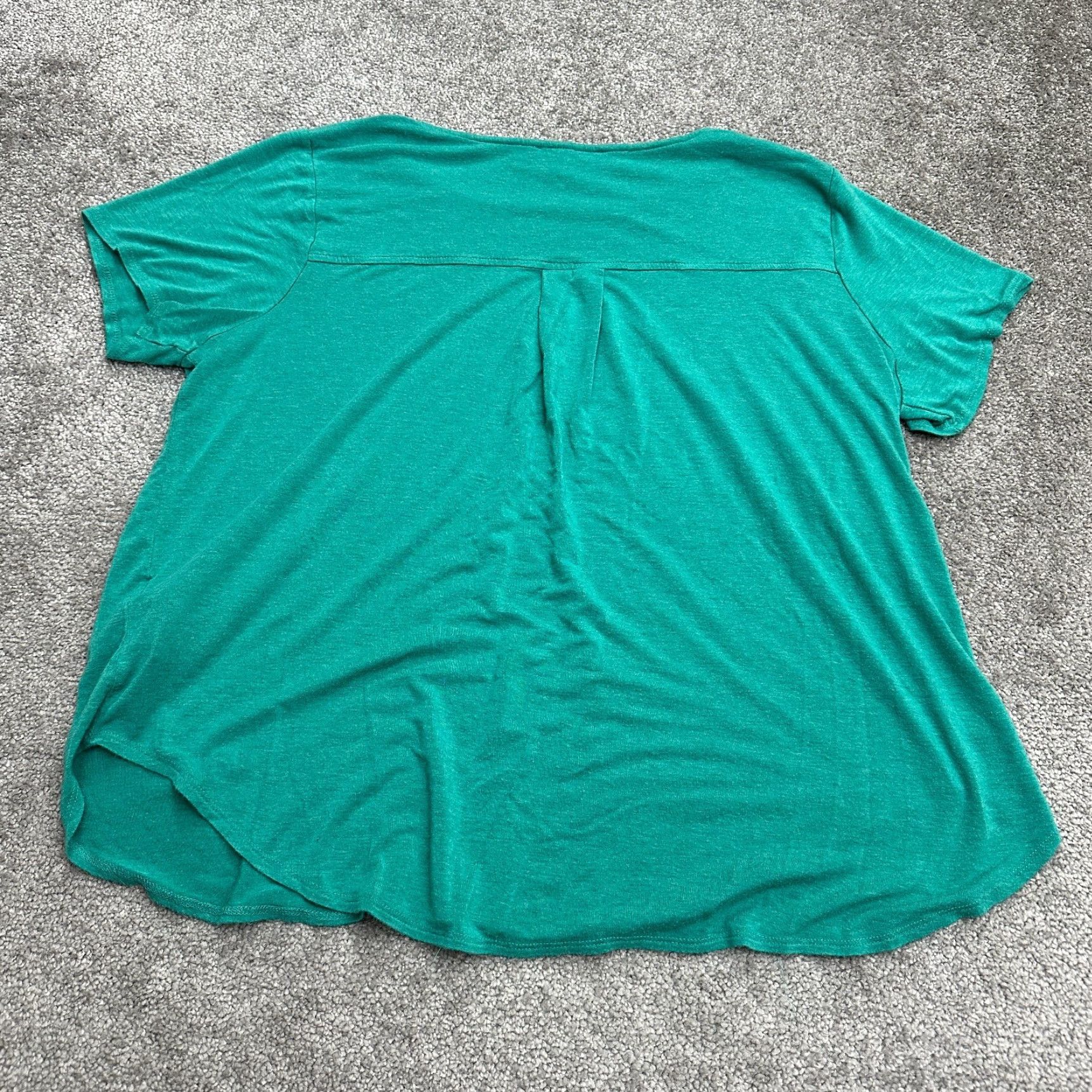 Vintage Philosophy Basic T-Shirt Women 2X Green Round Neck Short Sleeve Rayon Tee Casual Size XL / US 12-14 / IT 48-50 - 2 Thumbnail