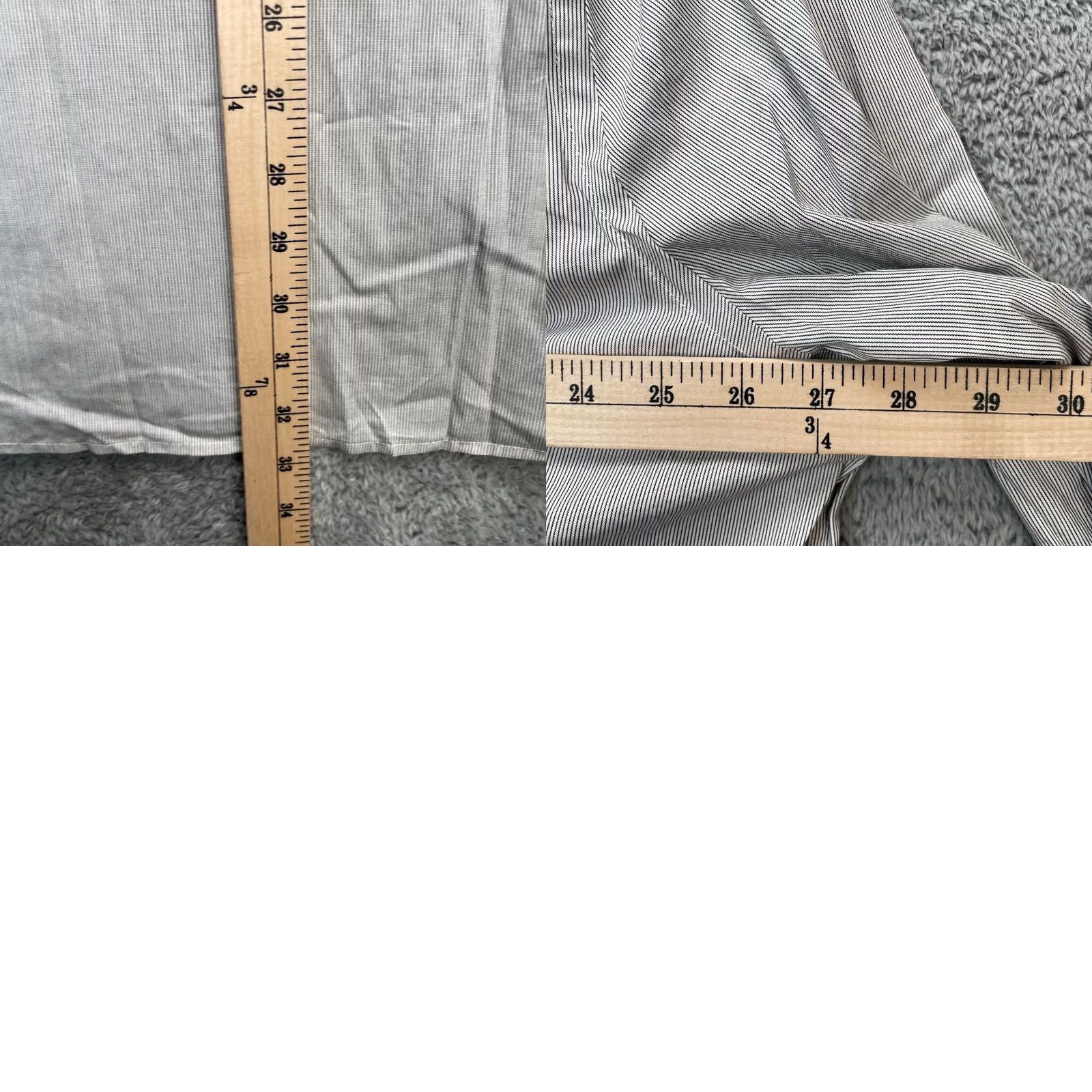 Express Express Shirt Mens XXL Tall Gray Striped Cotton Stretch Formal Slit Button Collar Dress Shirt Size 48R - 8 Thumbnail