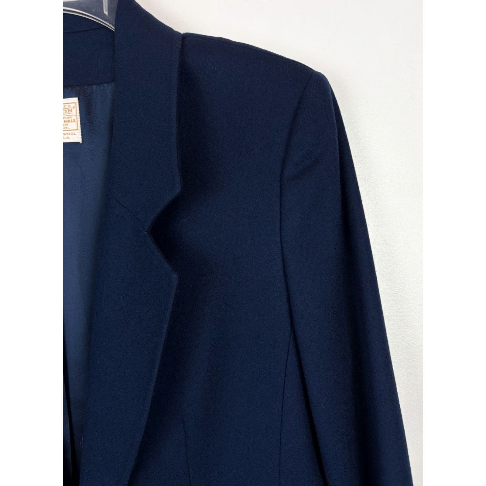 Pendleton VINTAGE Pendleton Wool Blazer Womens Skirt Suit Set Navy Blue Made USA Academia Jacket Skirt 2 Piece Wool 100% Plaid Size 36" / US 14 / IT 50 - 6 Thumbnail