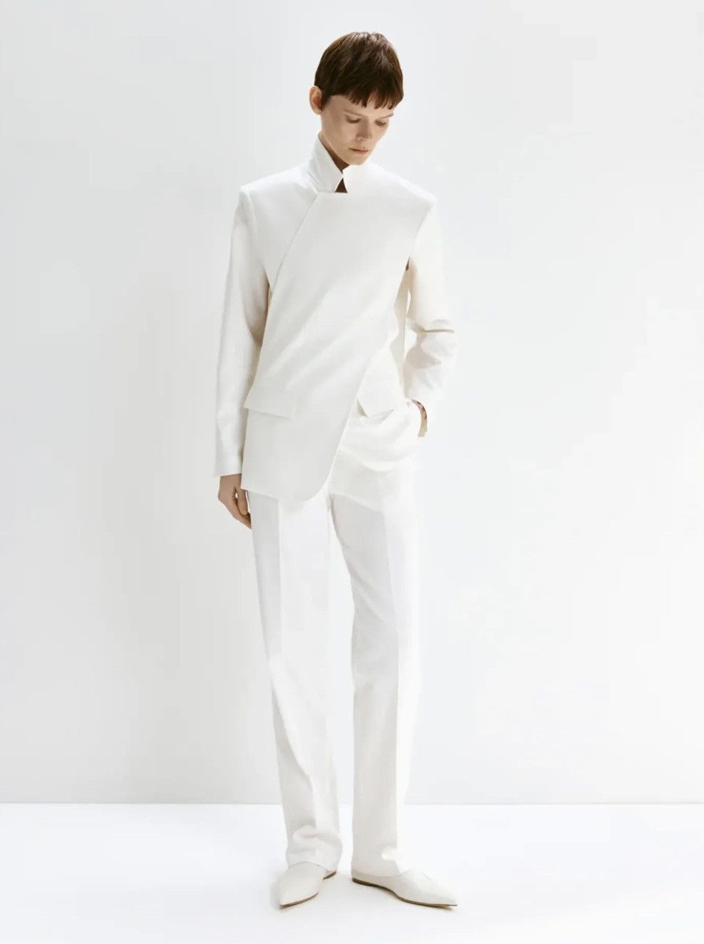 Bevza BEVZA Crossed Asymmetric Jacket White Size S Size S / US 4 / IT 40 - 2 Thumbnail