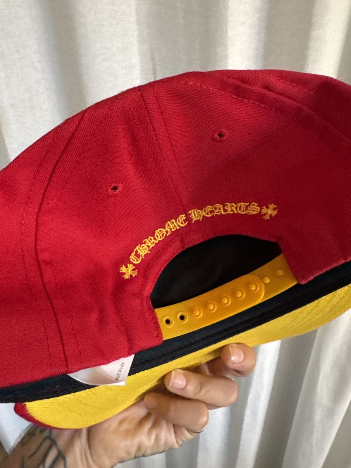 Chrome Hearts Chrome Hearts CH Gold Button Hat Red Yellow Size ONE SIZE - 4 Thumbnail