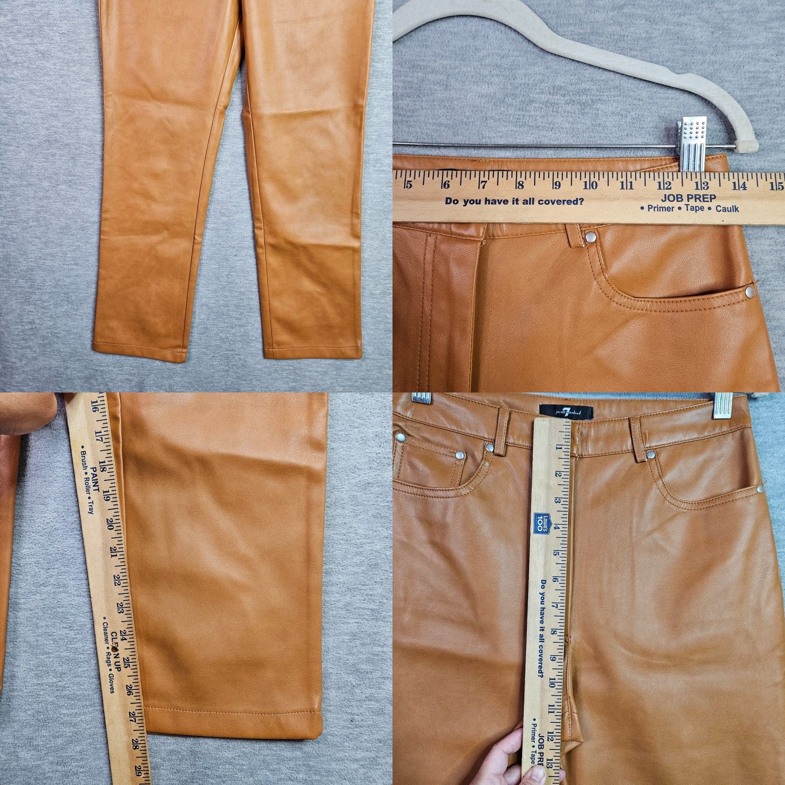 7 For All Mankind 7 For All Mankind Women's Faux Leather Caramel Straight Pants S Size 28" / US 6 / IT 42 - 8 Thumbnail