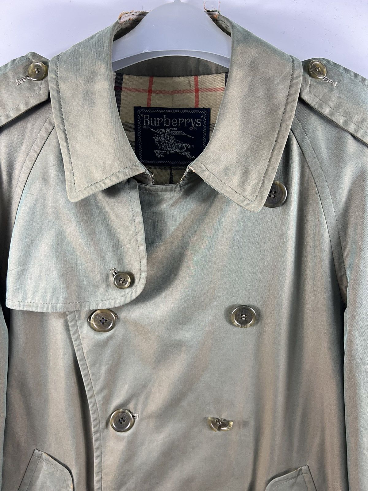 Burberry Prorsum 🔥 VTG DISTRESSED BURBERRYS NOVA CHECKED LUXURY TRENCHCOAT Size US M / EU 48-50 / 2 - 6 Thumbnail
