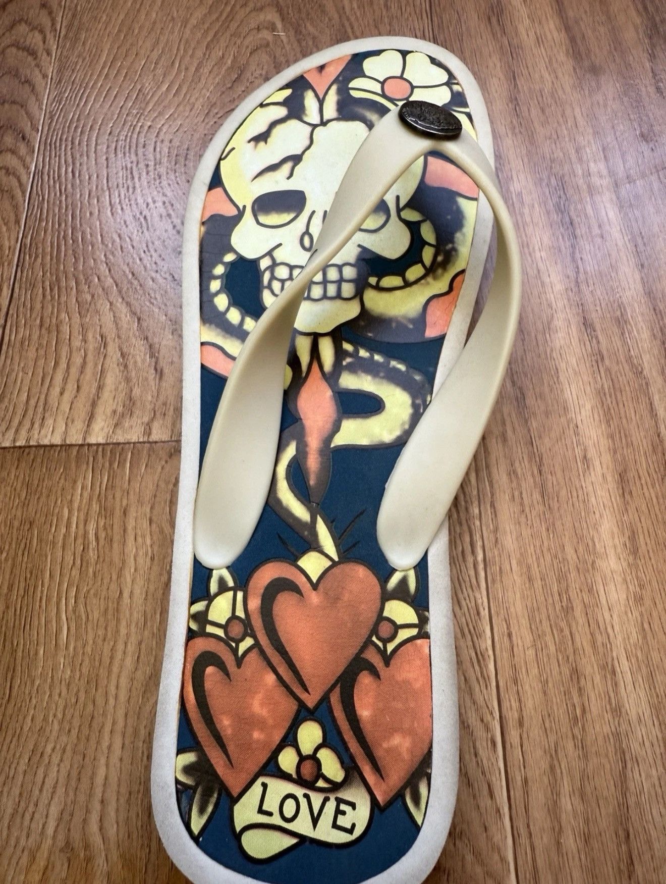 Ed Hardy Ed Hardy Skull Tatoo Flip Flops Y2K eu 44\ us 11.5 Size US 11.5 / EU 44-45 - 8 Thumbnail