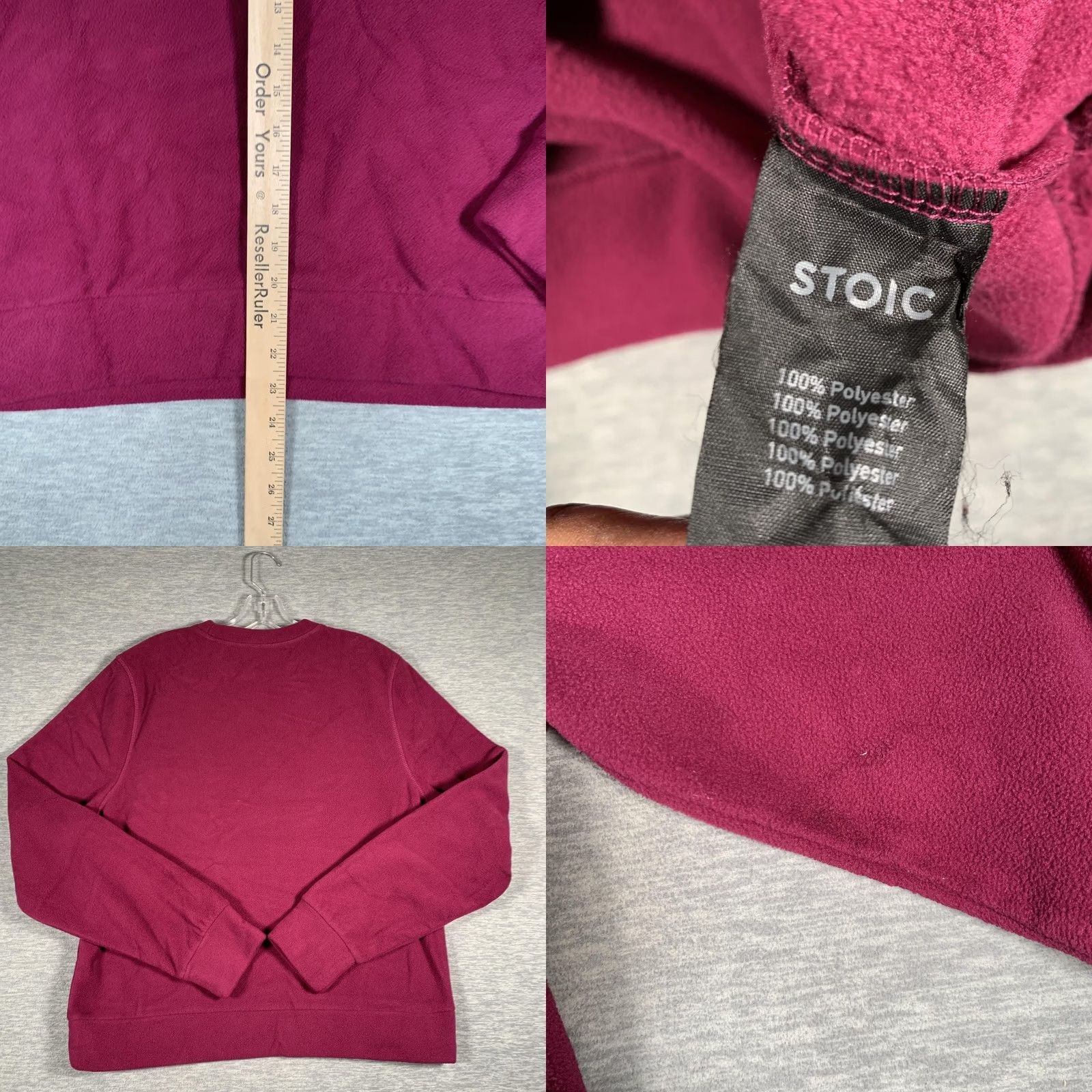 Stoic Stoic Sweatshirt Mens S Pink Fleece Pullover Chest Zip Pocket Crewneck Size US S / EU 44-46 / 1 - 8 Thumbnail