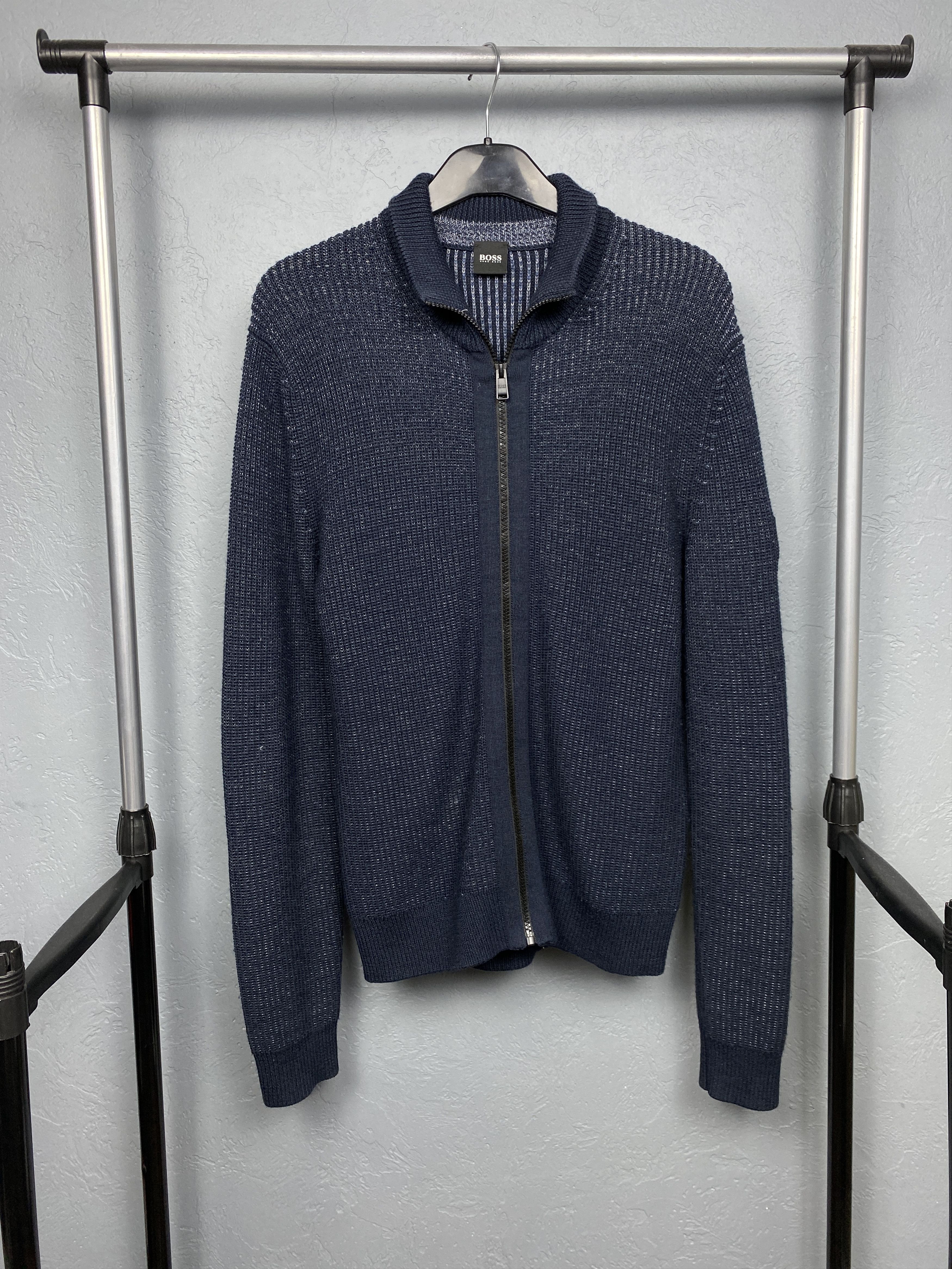 Hugo Boss Hugo Boss Vintage Mens Wool Knit Full Zip Sweater Size US S / EU 44-46 / 1 - 1 Thumbnail