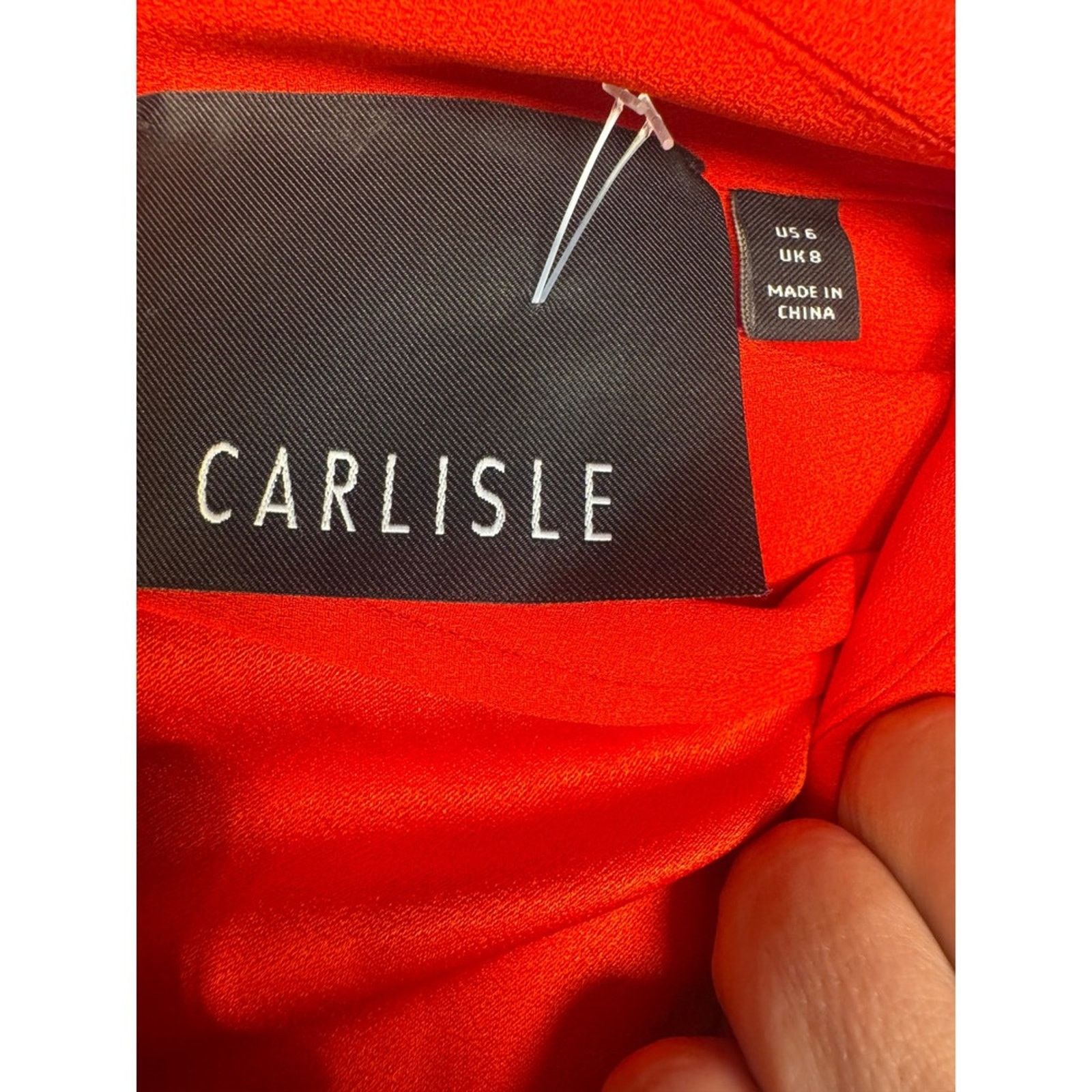 Carlo Palazzi Carlisle Red Pleated Midi Zipper Pockets Size 6 Career Size M / US 6-8 / IT 42-44 - 5 Thumbnail