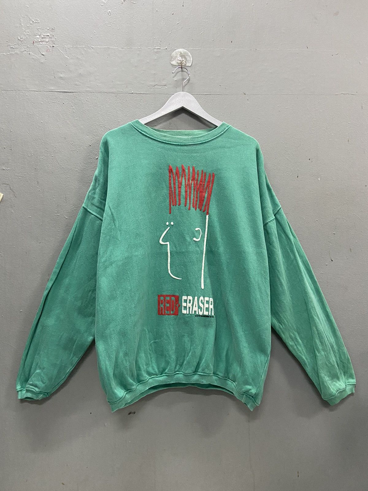 VINTAGE RED ERASER 1991 M’OTTO ENTERPRISE CREWNECK