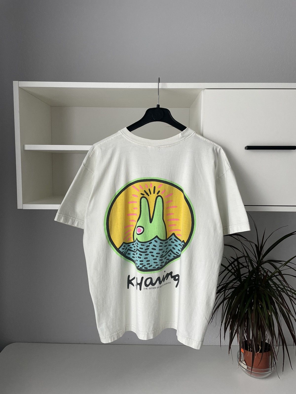 Keith Haring × Vintage 90s Vintage Keith Haring T-Shirt Bunny Printed Tee Size US L / EU 52-54 / 3 - 1 Thumbnail