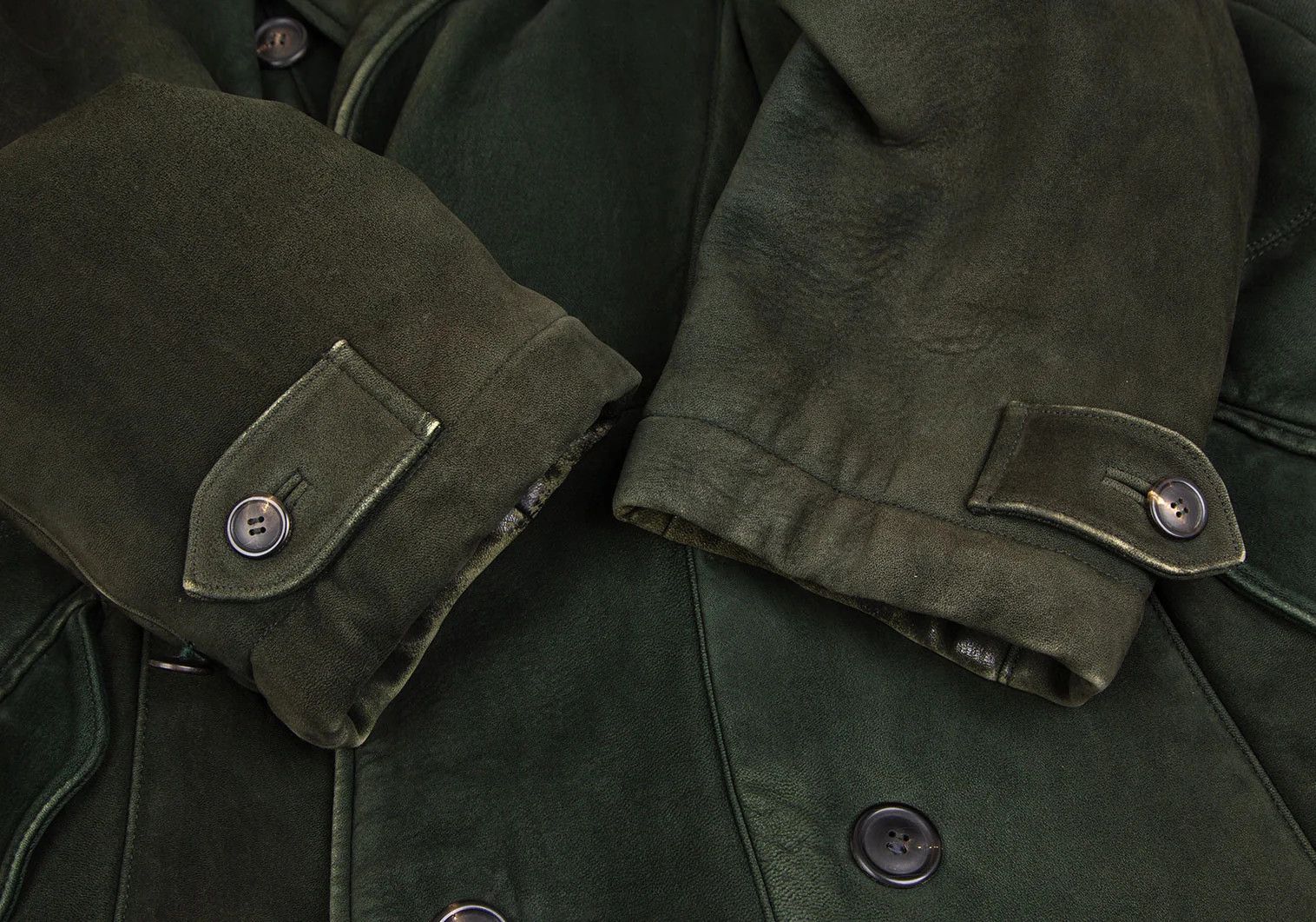 Issey Miyake Sheep Leather Coat in Dark Green Size M Size US M / EU 48-50 / 2 - 6 Thumbnail