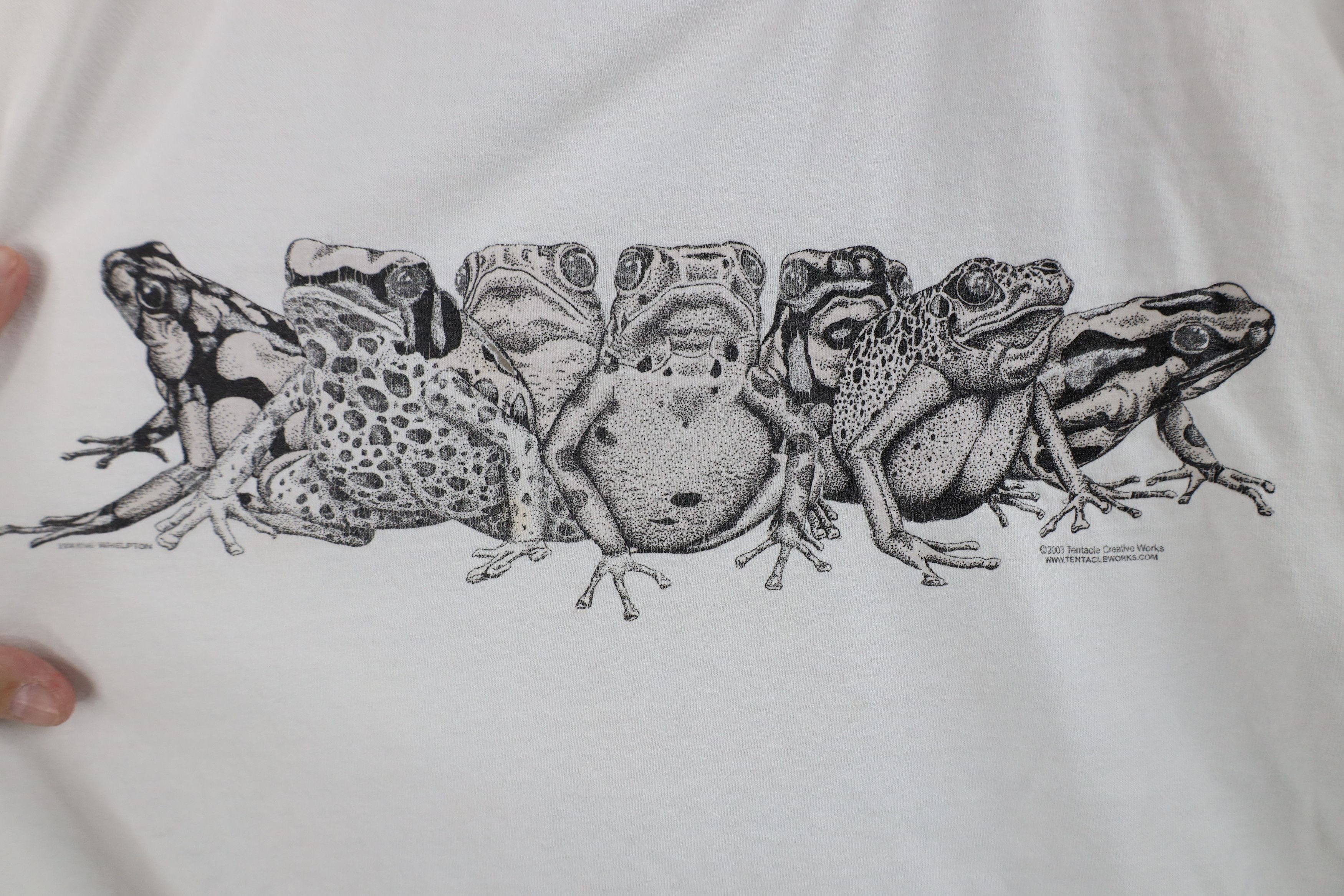 Vintage Vintage Y2K 2003 Frog Short Sleeve T-Shirt White Cotton Size US XL / EU 56 / 4 - 5 Thumbnail