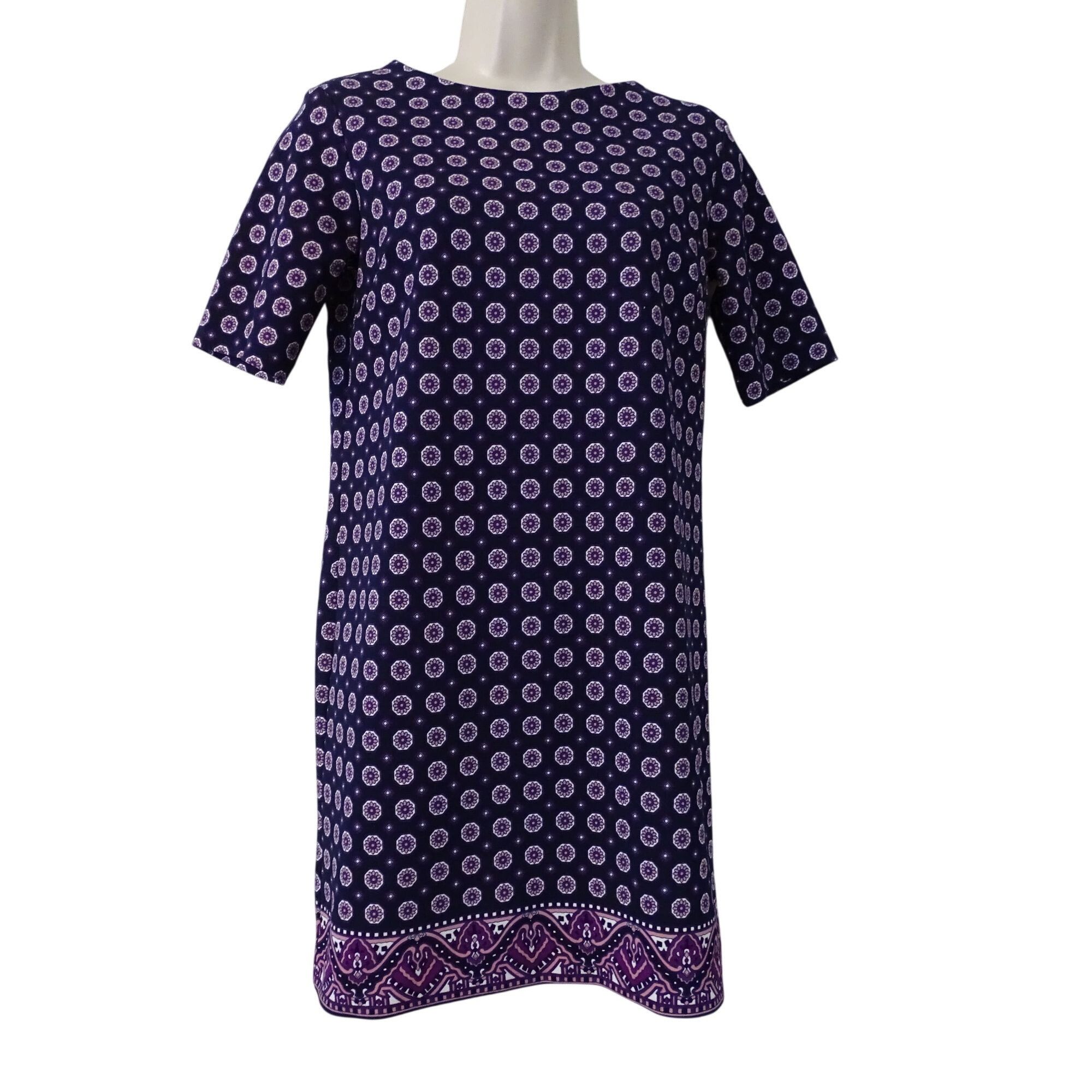 Banana Republic Banana Republic Floral Geometric Short Sleeve Mini Dress 0P Size XS / US 0-2 / IT 36-38 - 2 Thumbnail