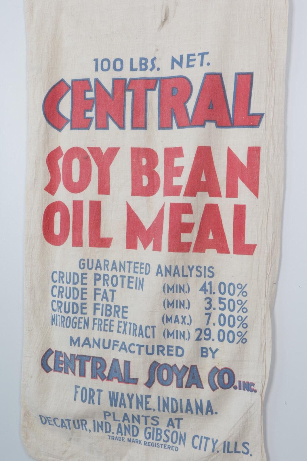 Other 50's Central Soy Bean Oil Meal Sack Bag Size ONE SIZE - 3 Thumbnail