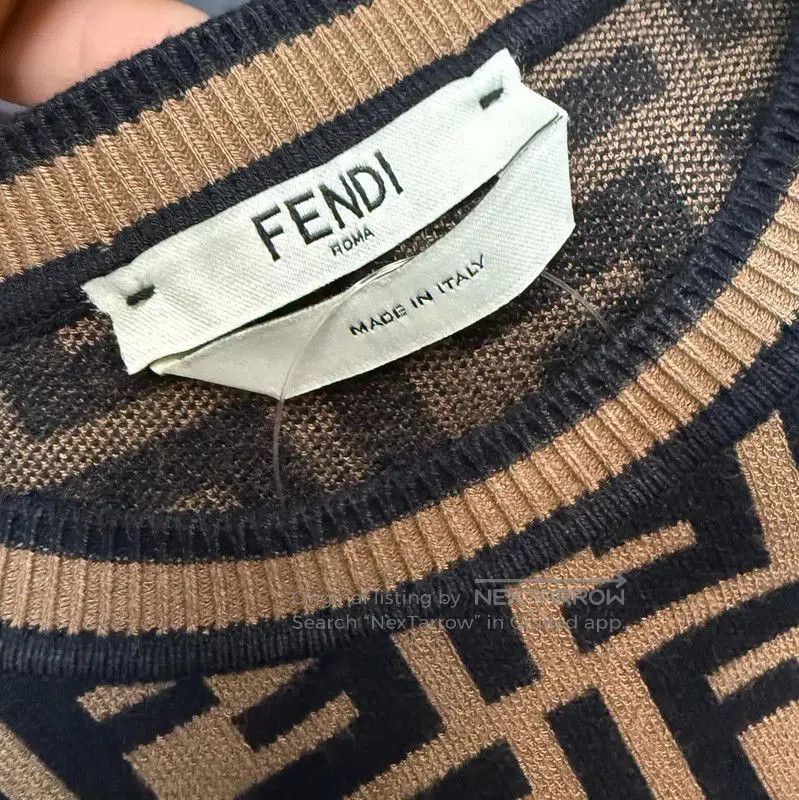 Fendi Fendi Khaki Cotton Knit Sweater for Women . Size S / US 4 / IT 40 - 3 Thumbnail
