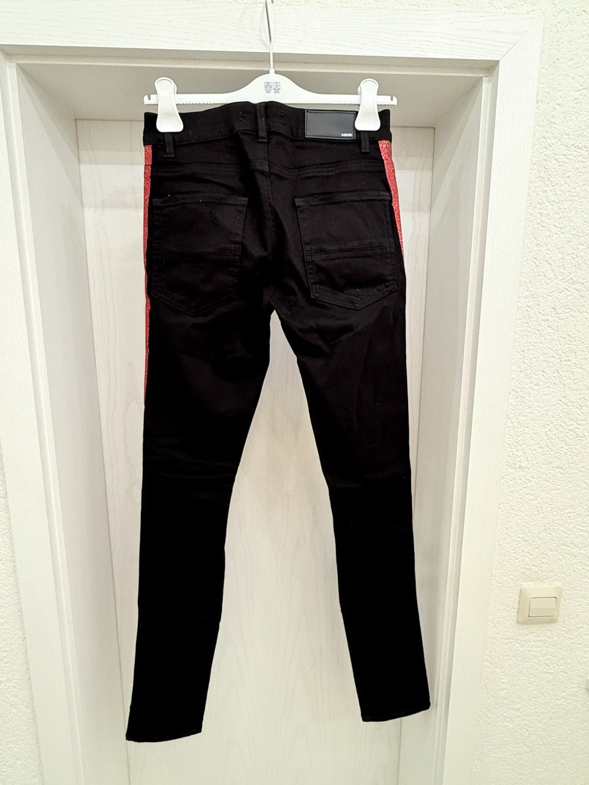Amiri Denim Jeans Iced Out Swarovski Black Red US 30