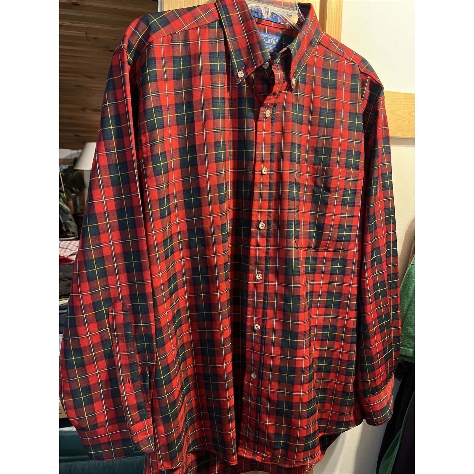 Pendleton Pendleton Men’s M Red Plaid Long Sleeve Button Up Wool Shirt Size US M / EU 48-50 / 2 - 10 Thumbnail