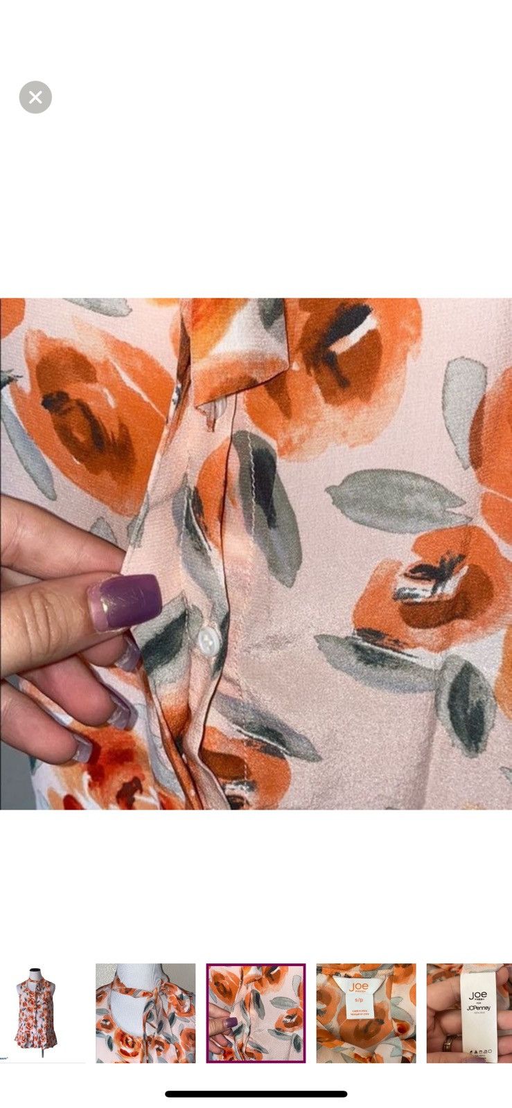 Joe Freshgoods Joe fresh small floral silk blouse Size S / US 4 / IT 40 - 3 Thumbnail