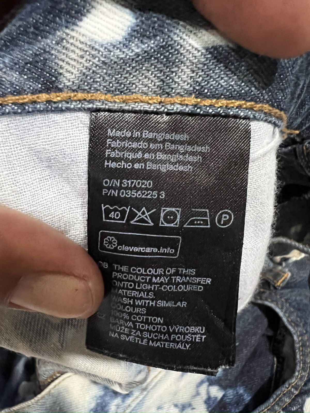 H&M 🔥Thrashed H&M Tie Dye Distressed Denim Size US 33 - 15 Thumbnail