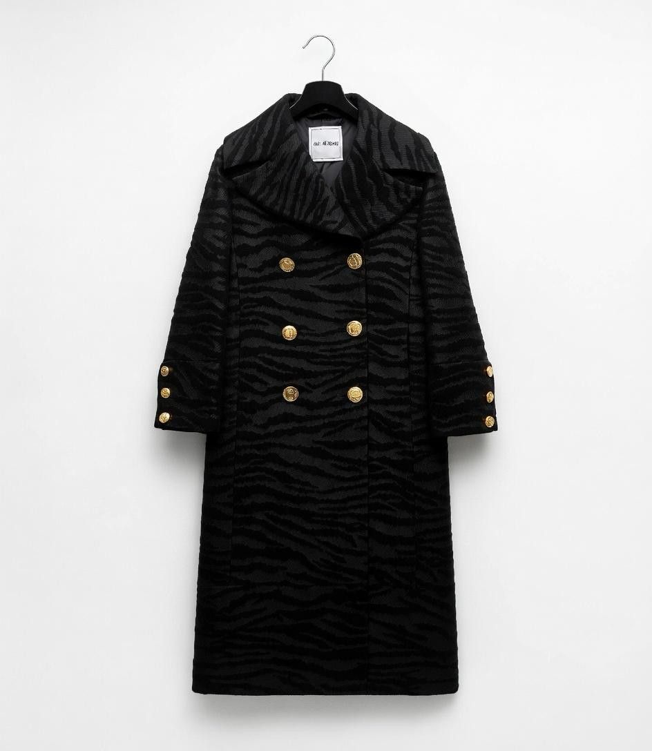 H&M × Kenzo Kenzo Paris x H&M Women’s Wool Coat Tiger Pattern Black Size XS / US 0-2 / IT 36-38 - 4 Thumbnail